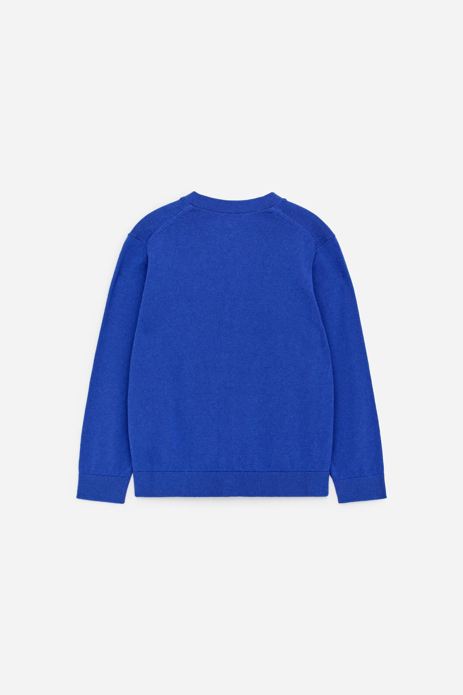 Cárdigan de lana y algodón - Azul brillante/Verde - 3