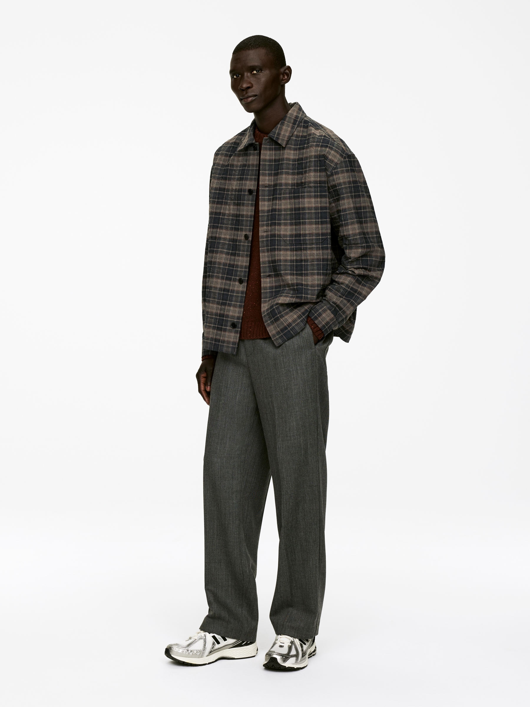 Overshirt aus Wollmischung - Dunkles Graubraun - Relaxed Fit - Men - StillMedia/Lookbook - 4