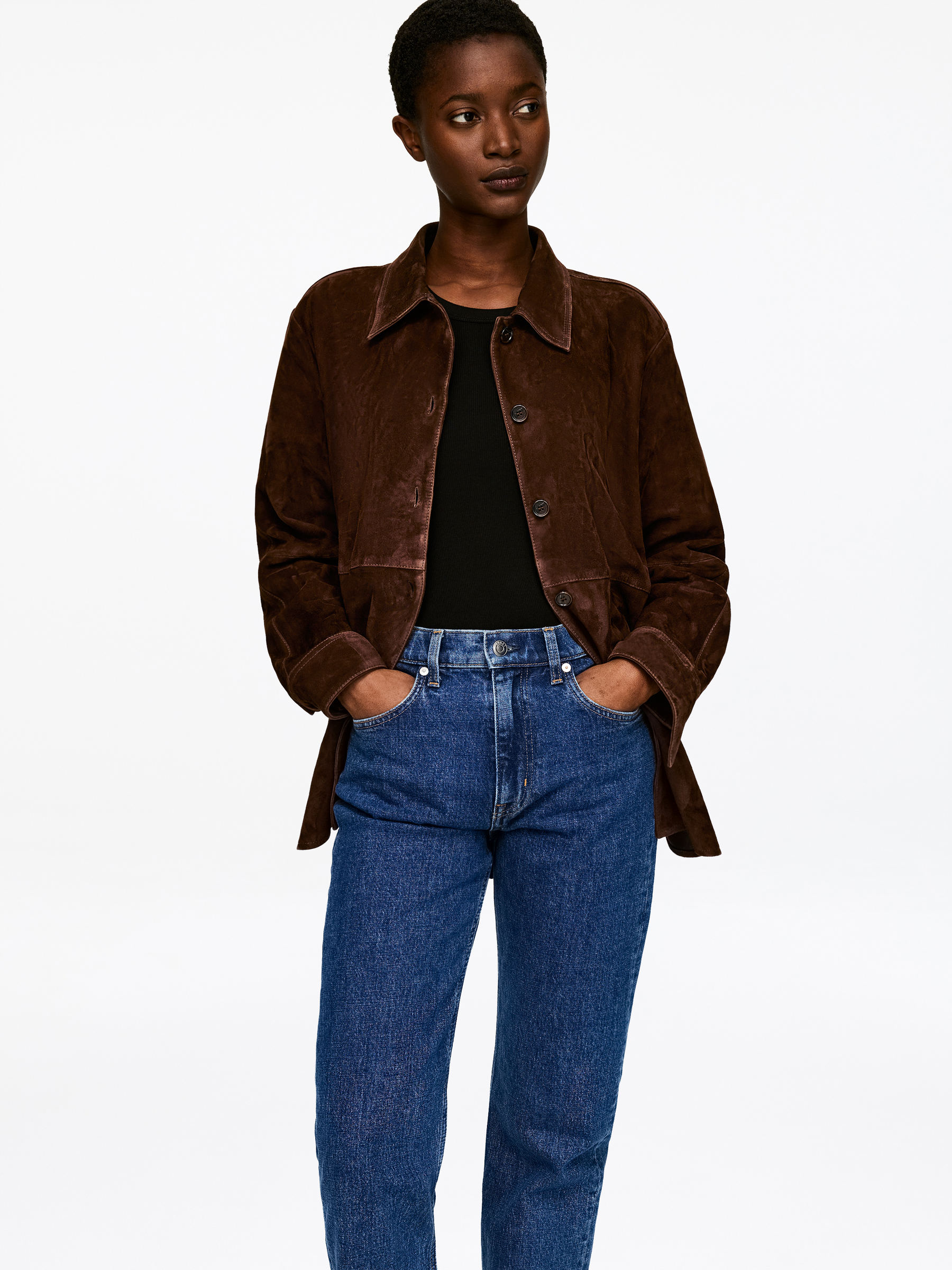 Suede Shirt - Brown - Regular fit - Women - StillMedia/Lookbook - 5