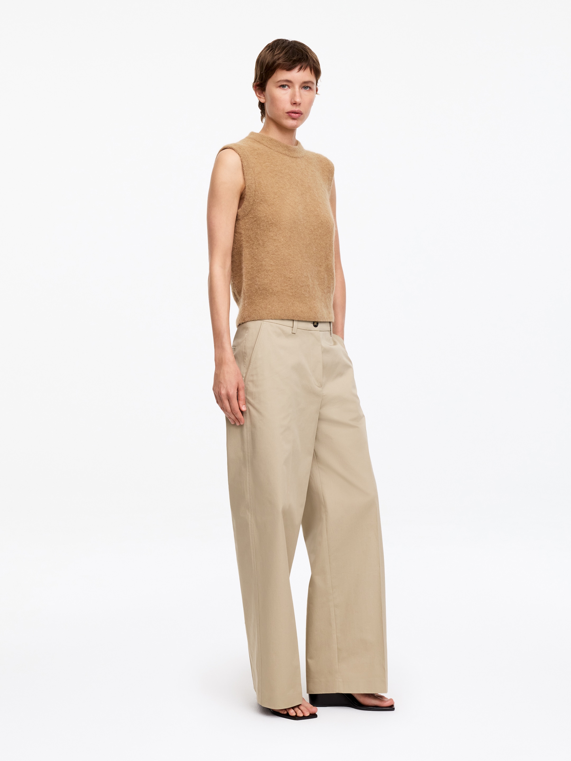 Chaleco de mezcla de lana y alpaca - Beige oscuro - Corte estándar - women - StillMedia/Lookbook - 6
