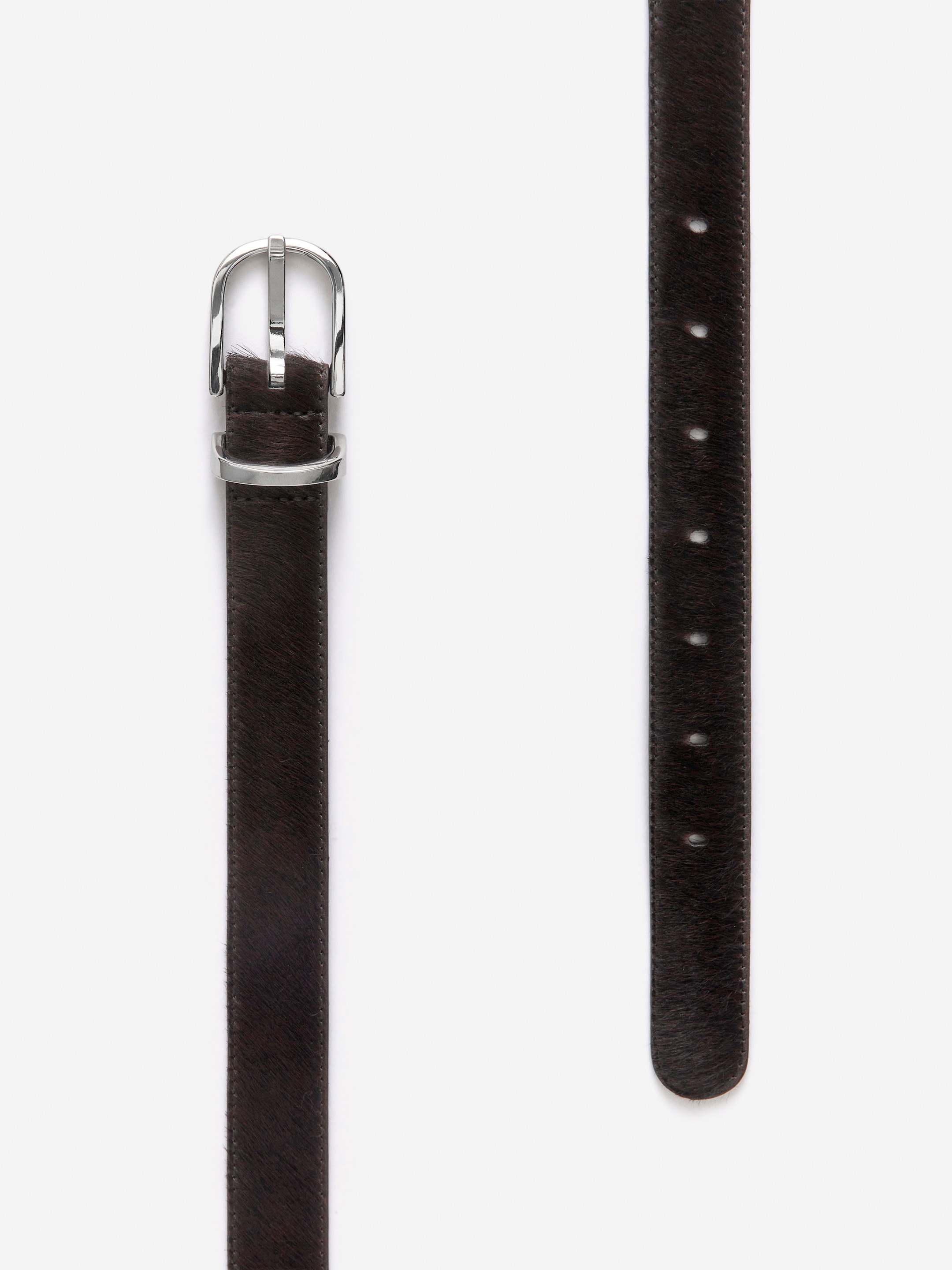 Ceinture en cuir effet crin - Marron - Femme - StillMedia/DescriptiveDetail - 1
