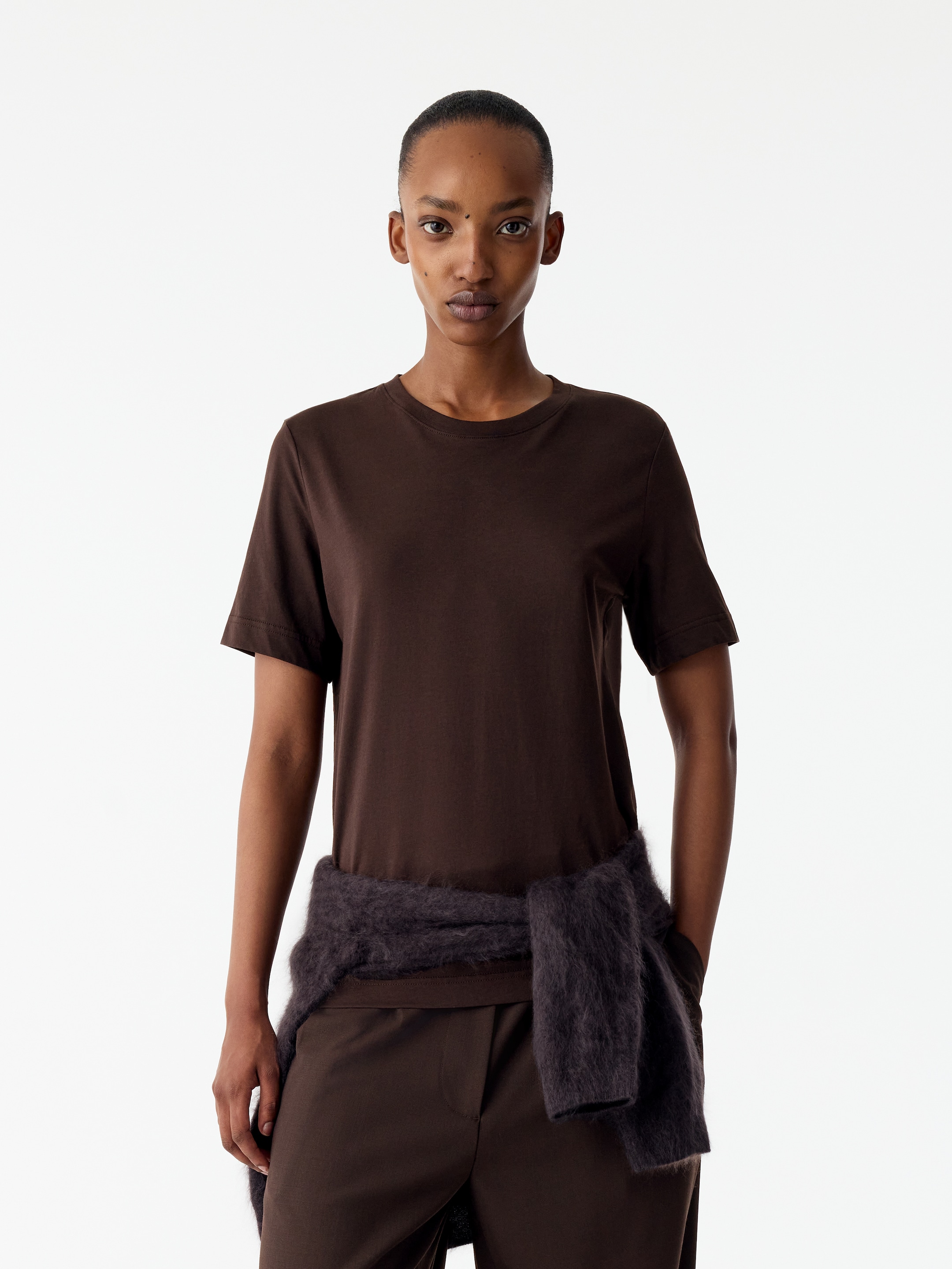 T-shirt Signature a maniche corte-Brown-18758