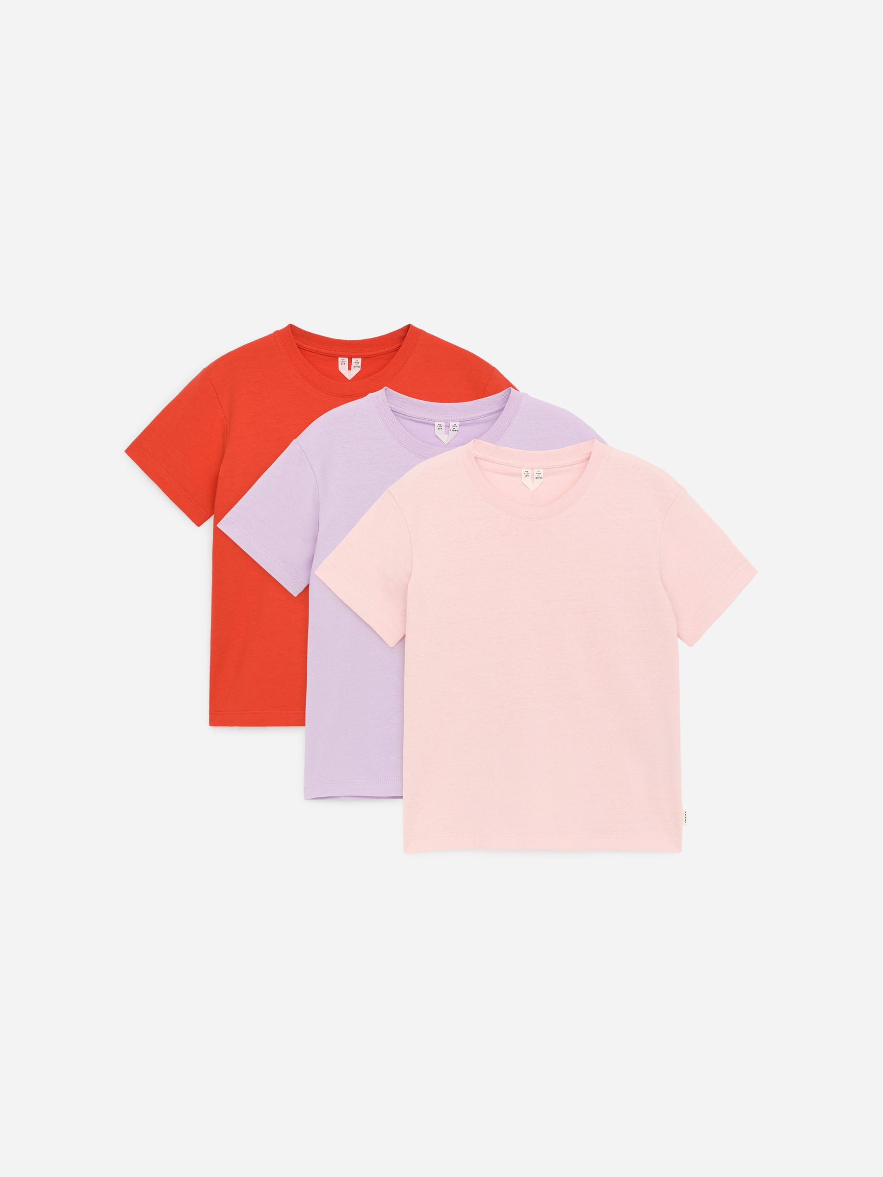 Crew-Neck T-Shirt Set of 3 - Pink/Lilac/Red - Regular fit - Children - StillMedia/DescriptiveStillLife - 2