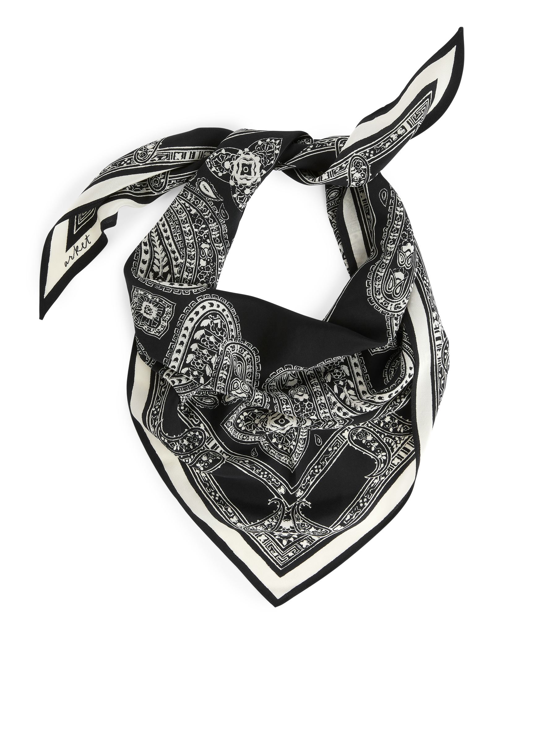 Pañuelo de seda triangular - Blanco/negro - Women - StillMedia/DescriptiveStillLife - 1