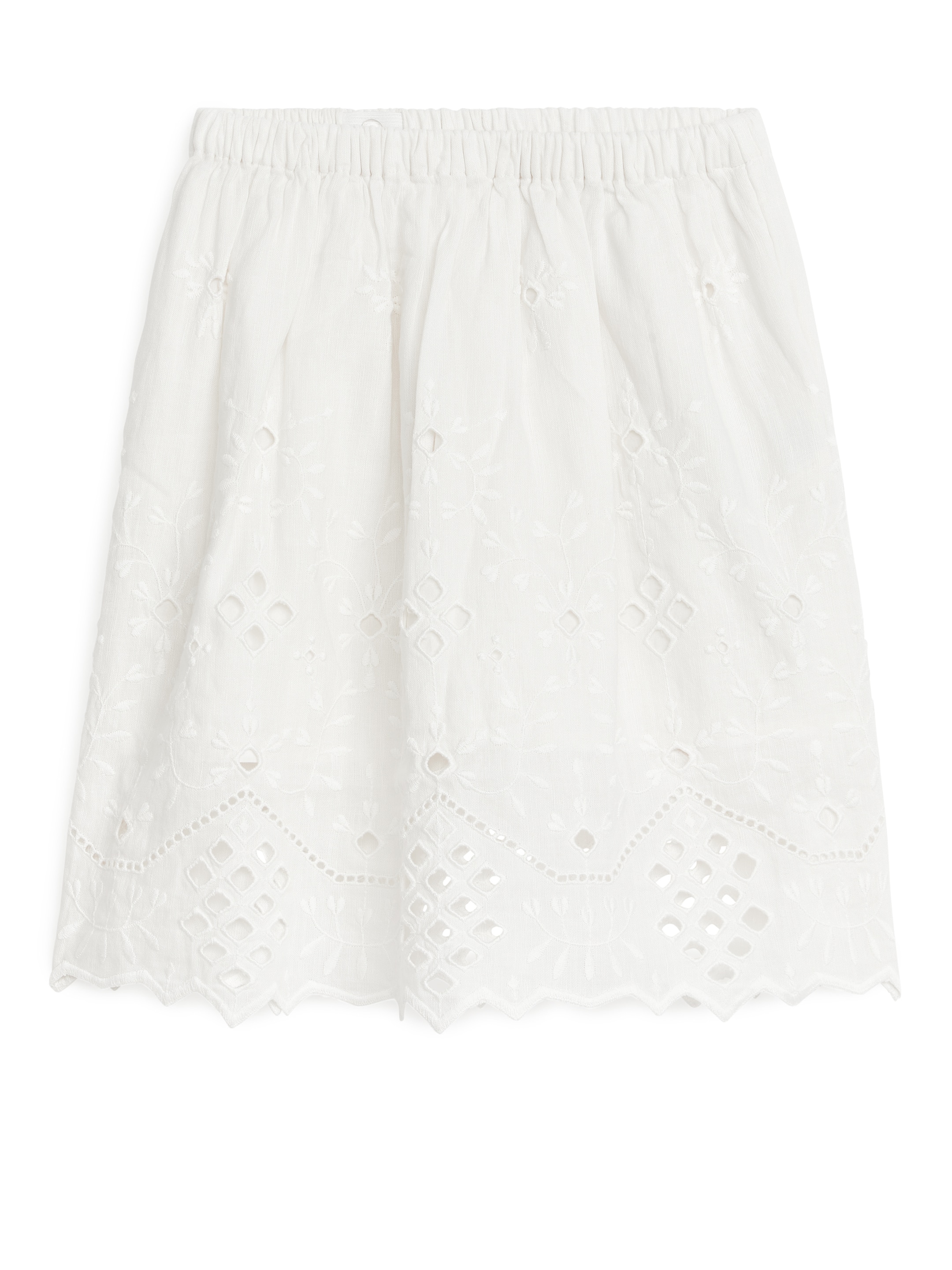 Falda midi con bordado inglés - Blanco - Corte estándar - Children - StillMedia/DescriptiveStillLife - 1
