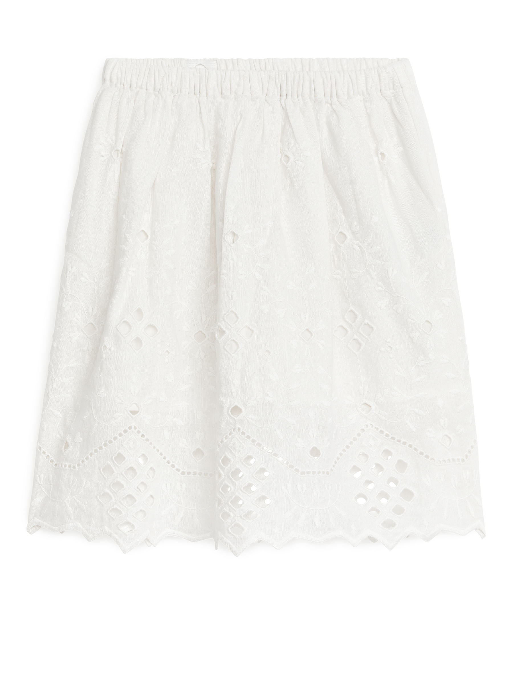 Falda midi con bordado inglés - Blanco - Corte estándar - Children - StillMedia/DescriptiveStillLife - 1