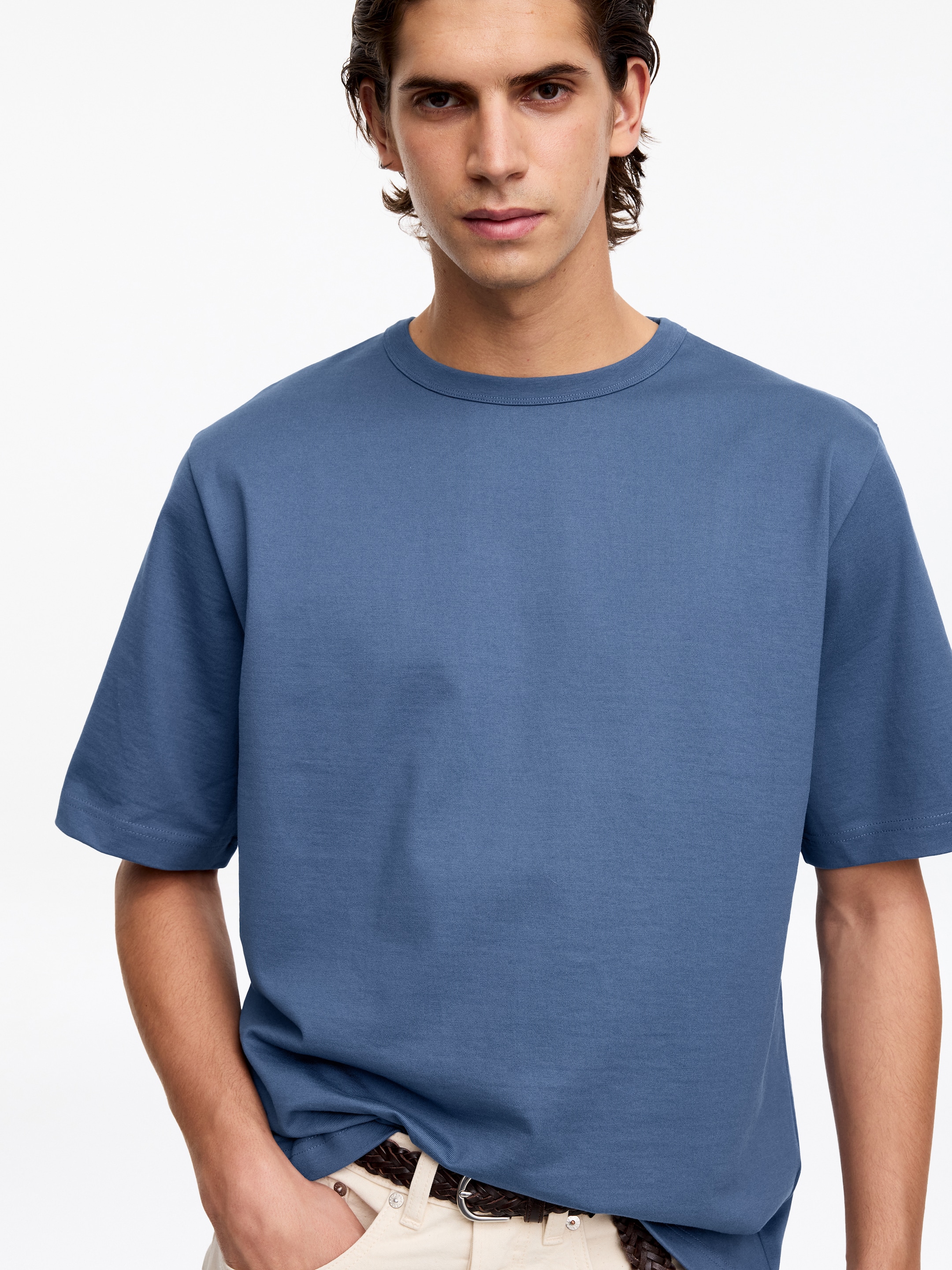 Camiseta oversize de 270 GSM - Azul oscuro - Corte relajado - Men - StillMedia/Lookbook - 4