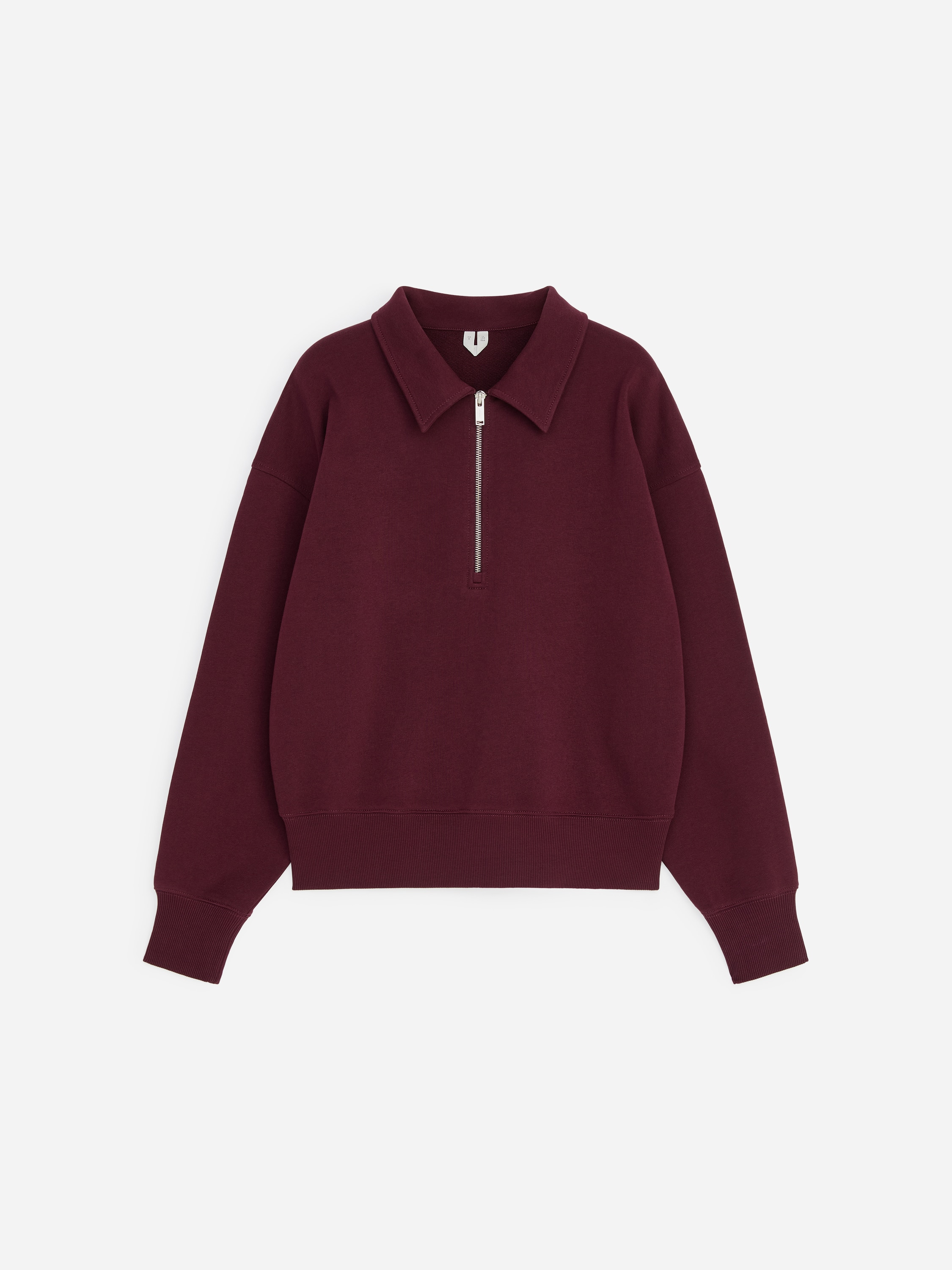 Sweat polo demi-zippé - Rouge foncé/Vert clair