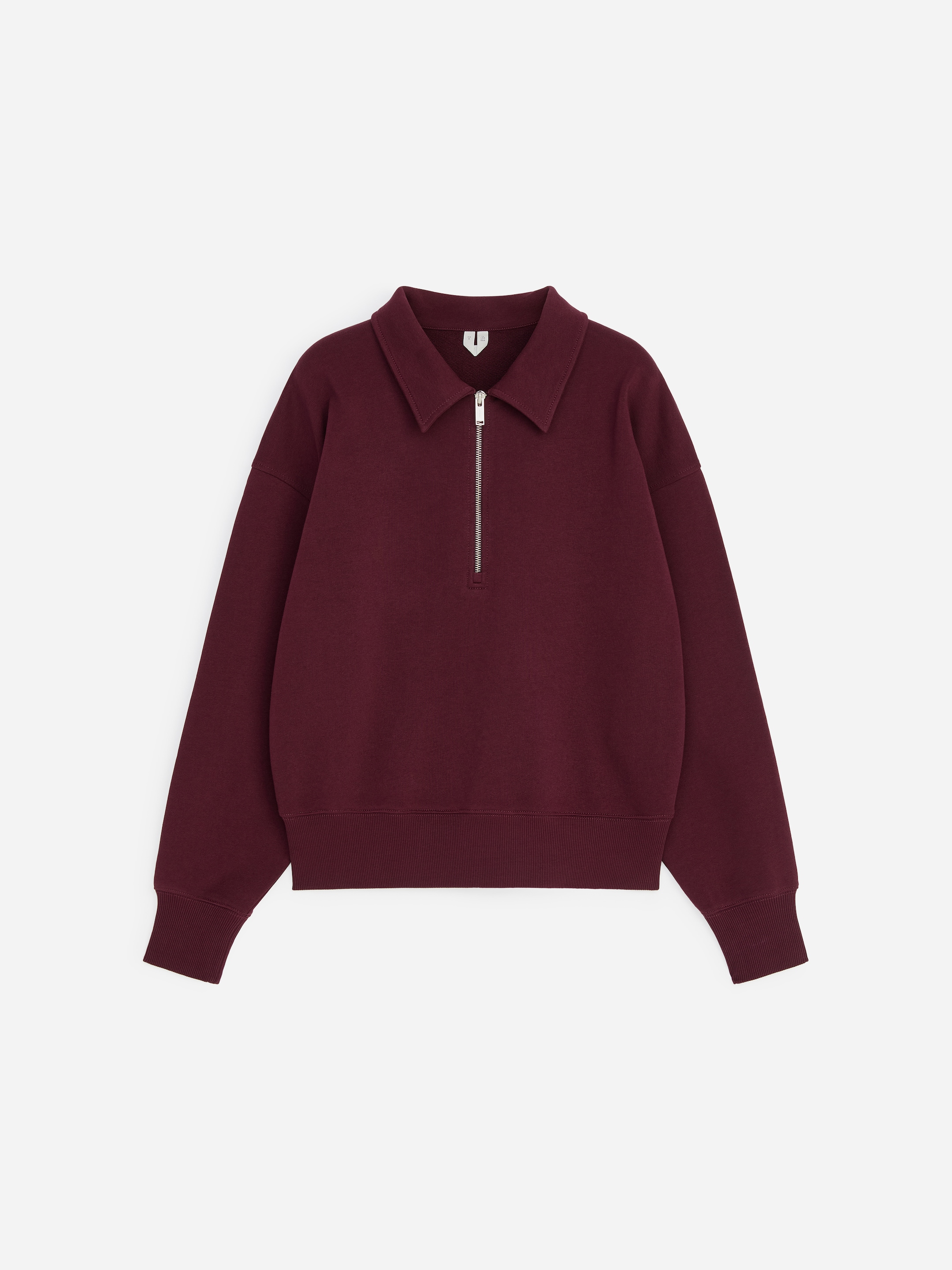 Felpa in stile polo con mezza cerniera - Rosso scuro - Regular fit - women - StillMedia/DescriptiveStillLife - 1