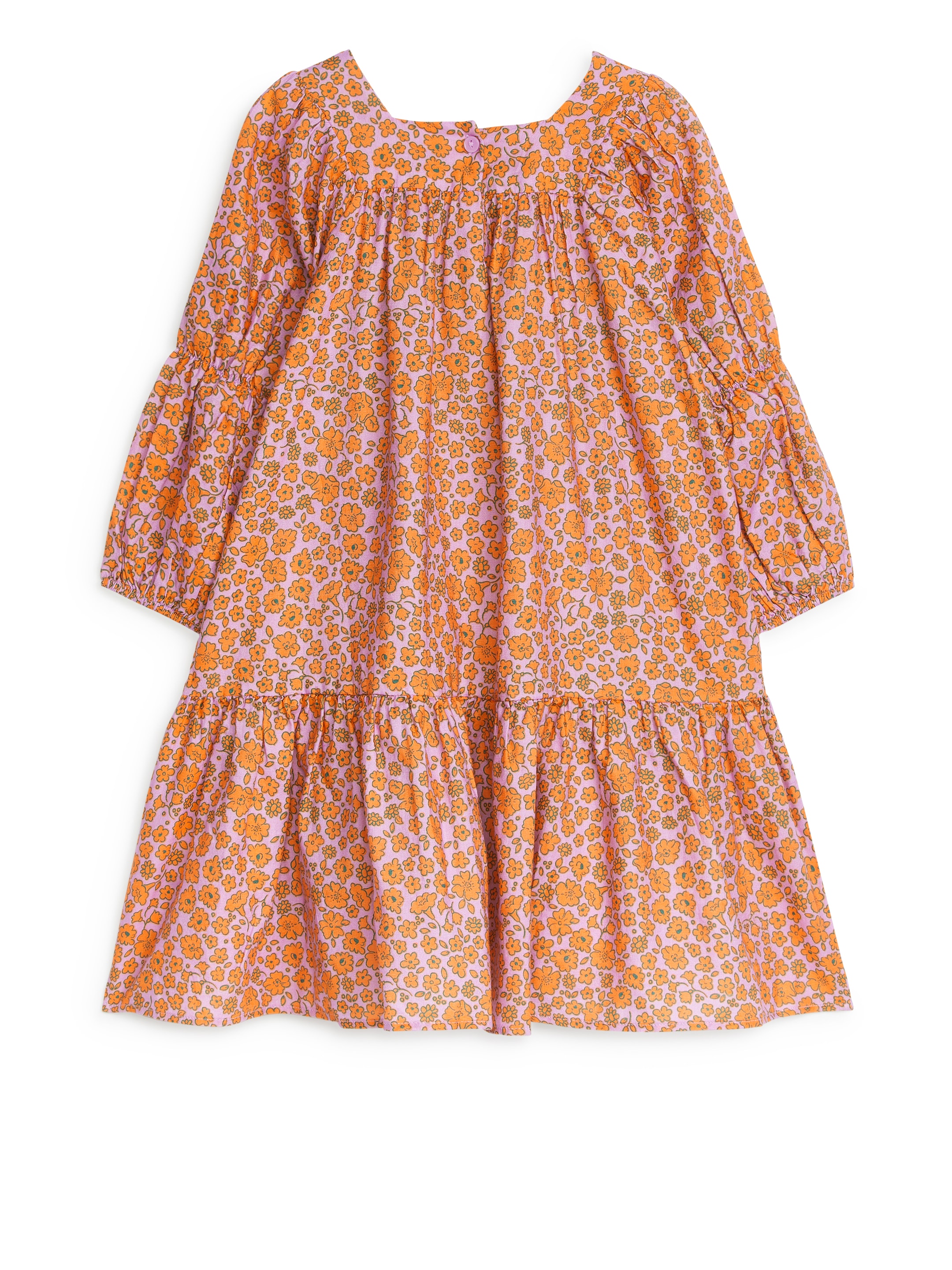 Rynkad poplinklänning - Orange/lila - Relaxed fit - Children - StillMedia/DescriptiveStillLife - 3