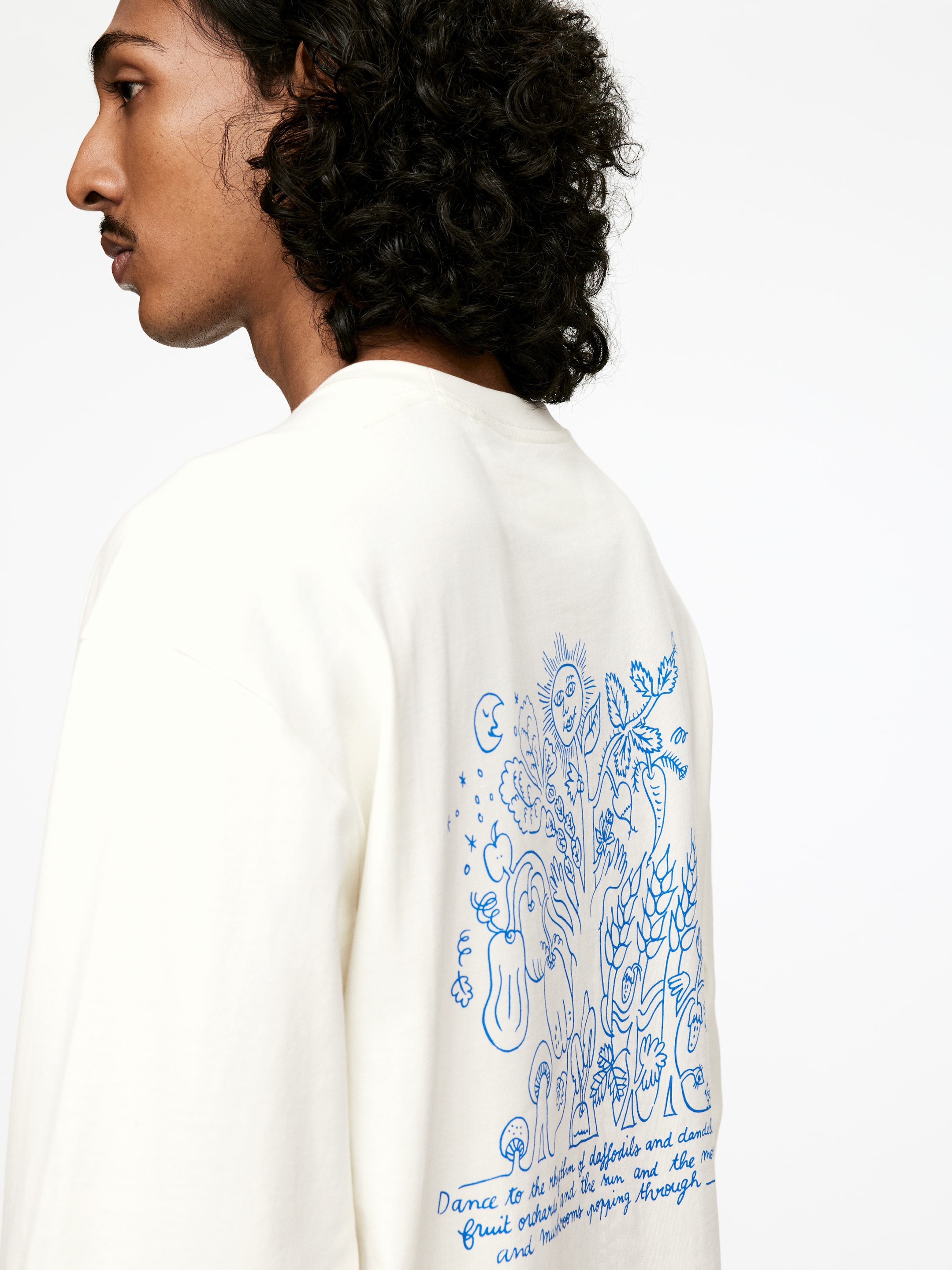 Visualizza immagine più grande: T-shirt a maniche lunghe ARKET CAFÉ - Bianco sporco/Blu - UOMO | H&M IT 4