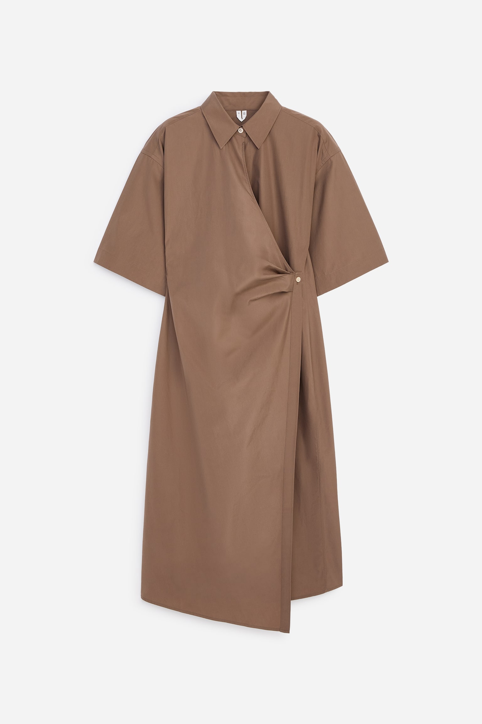 Robe portefeuille en coton - Taupe foncé - 1