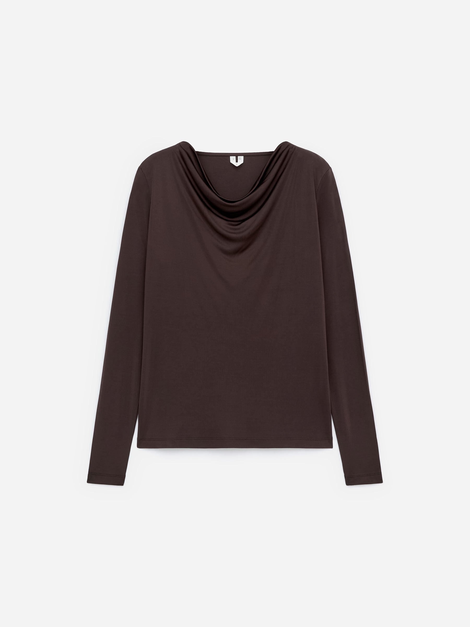 Draped Neckline Top-Brown-17701