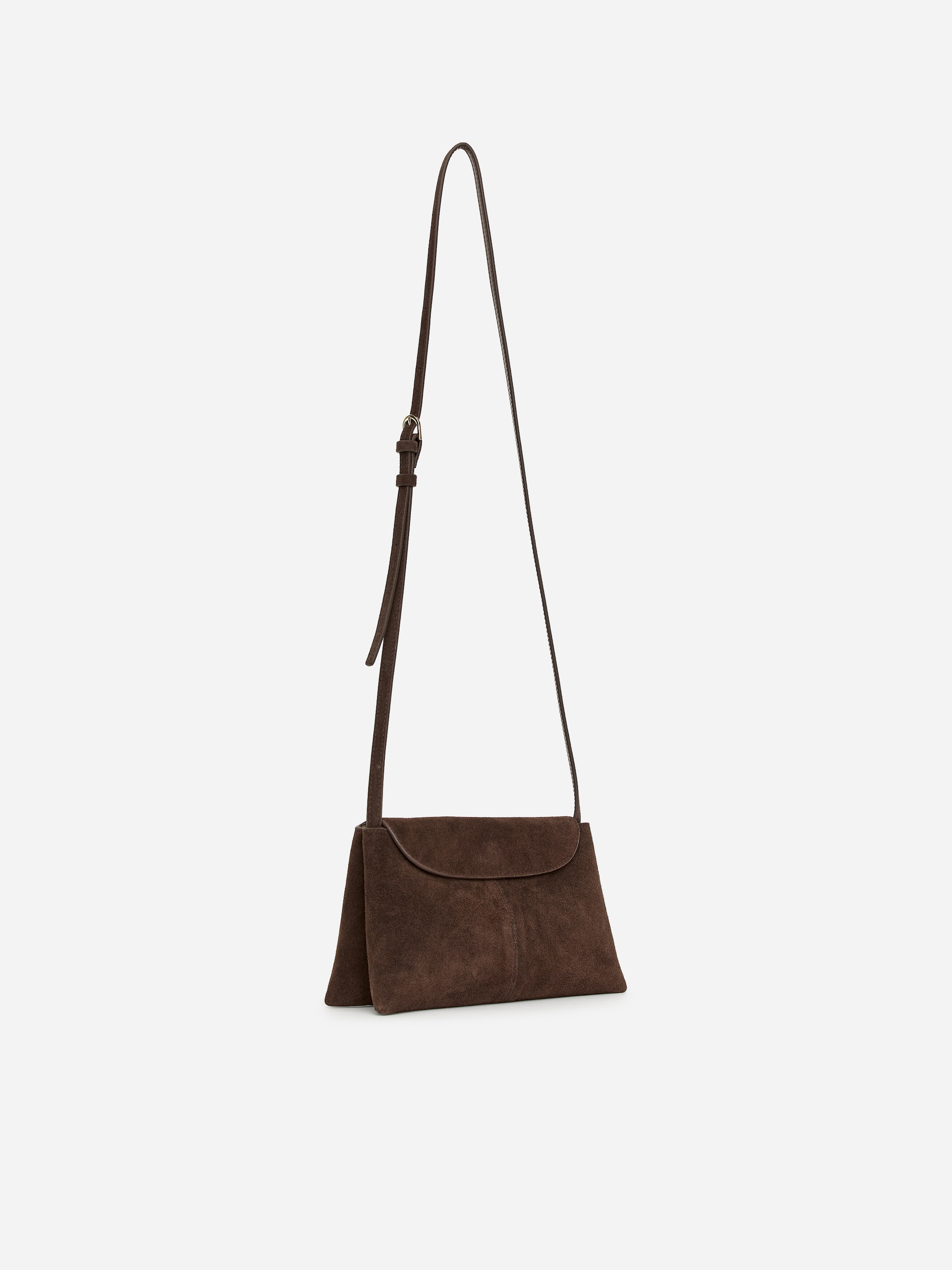Sac bandoulière en croûte de cuir suédé - Marron - Femme - StillMedia/DescriptiveStillLife - 2
