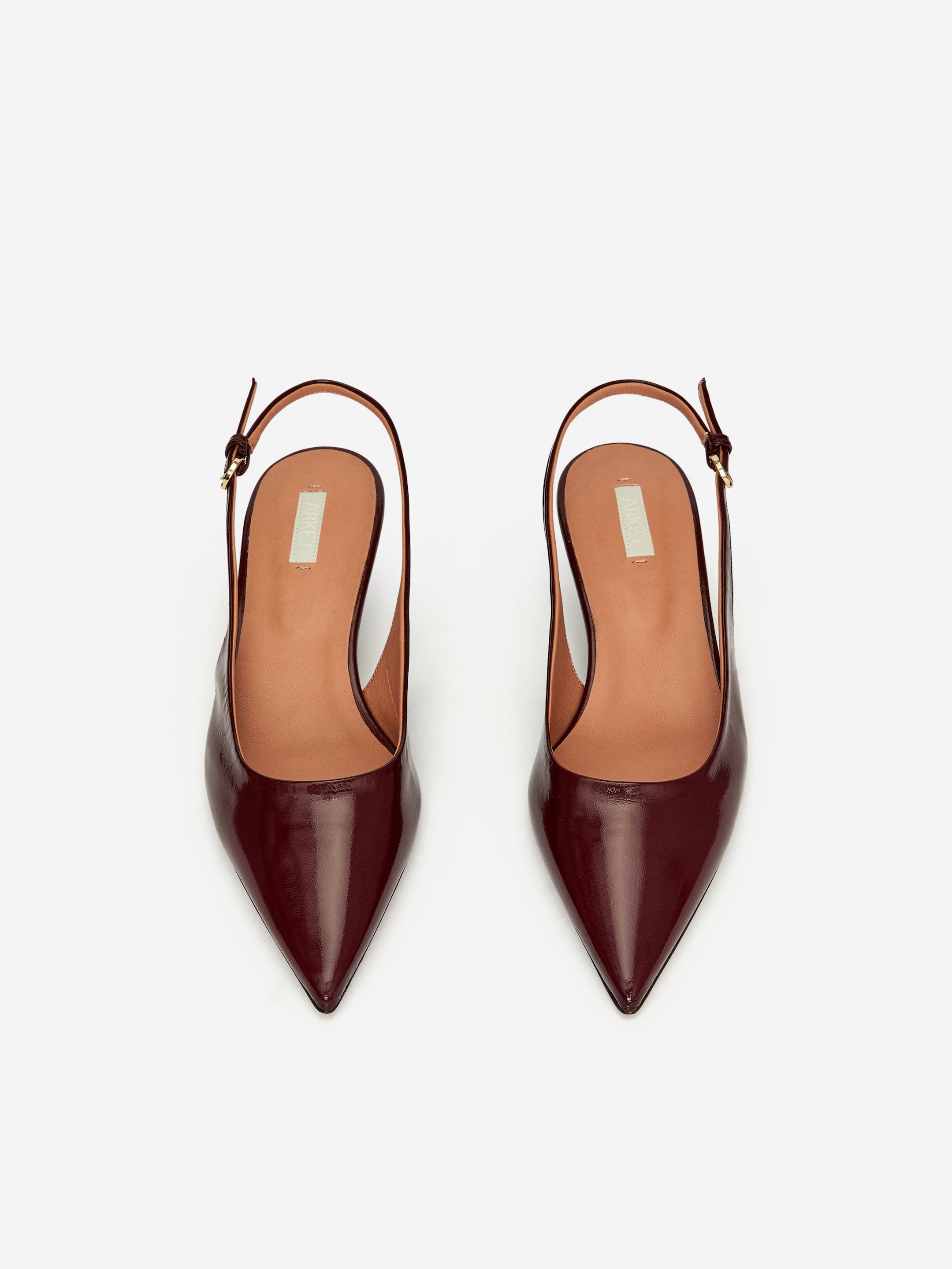 Slingback Leather Pumps - Burgundy - Women - StillMedia/DescriptiveStillLife - 3