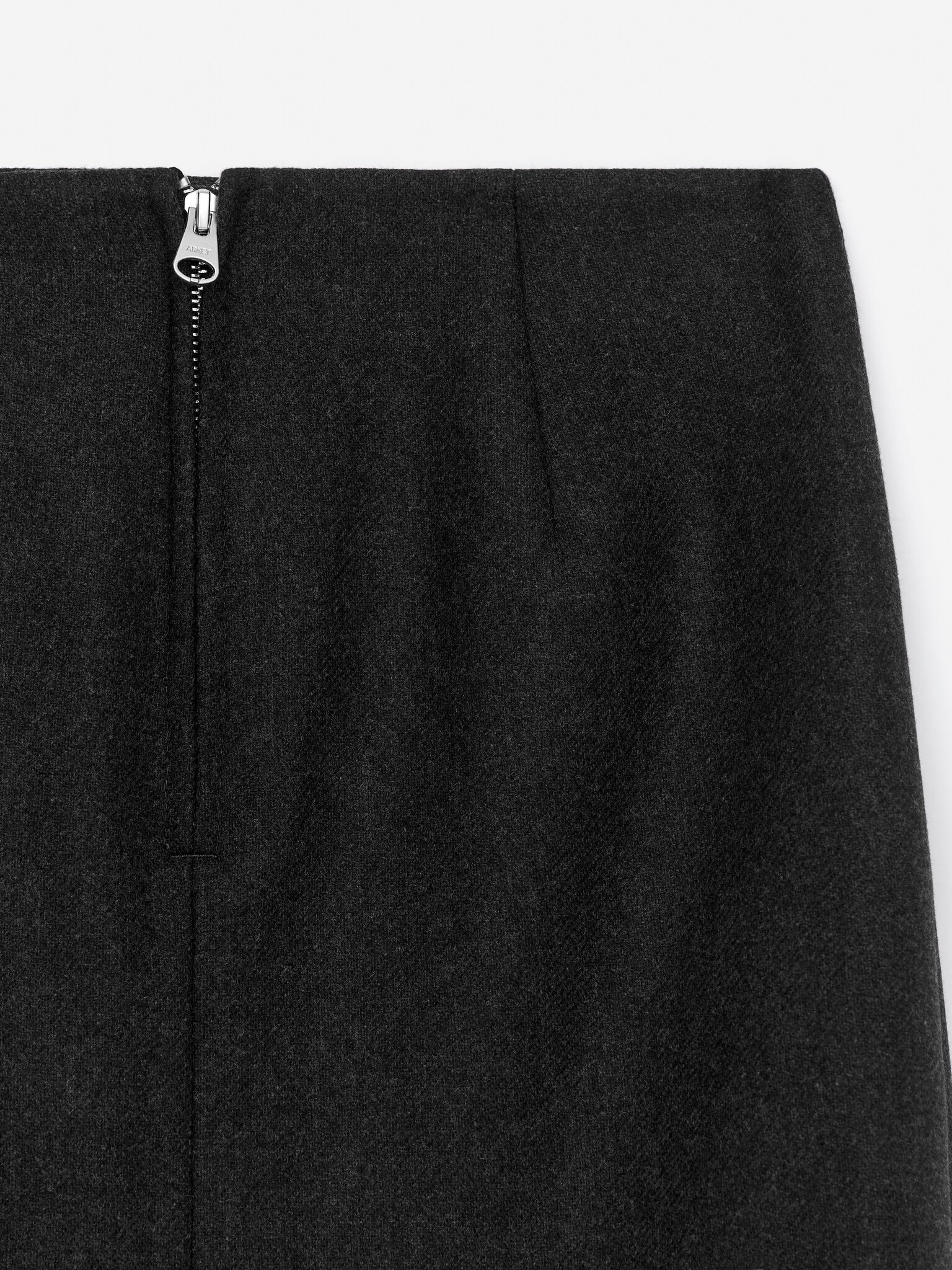 Wool-Blend Mini Skirt - Dark Grey/Orange - 5