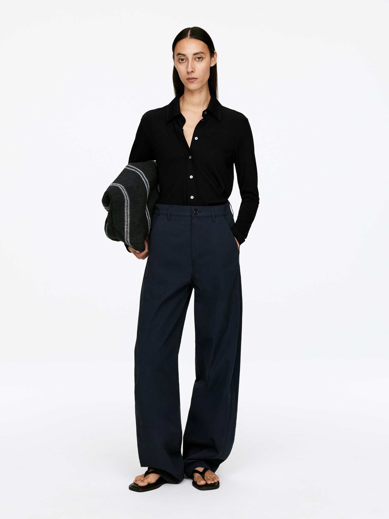 Pantalon jambes barrel - Bleu foncé - 1