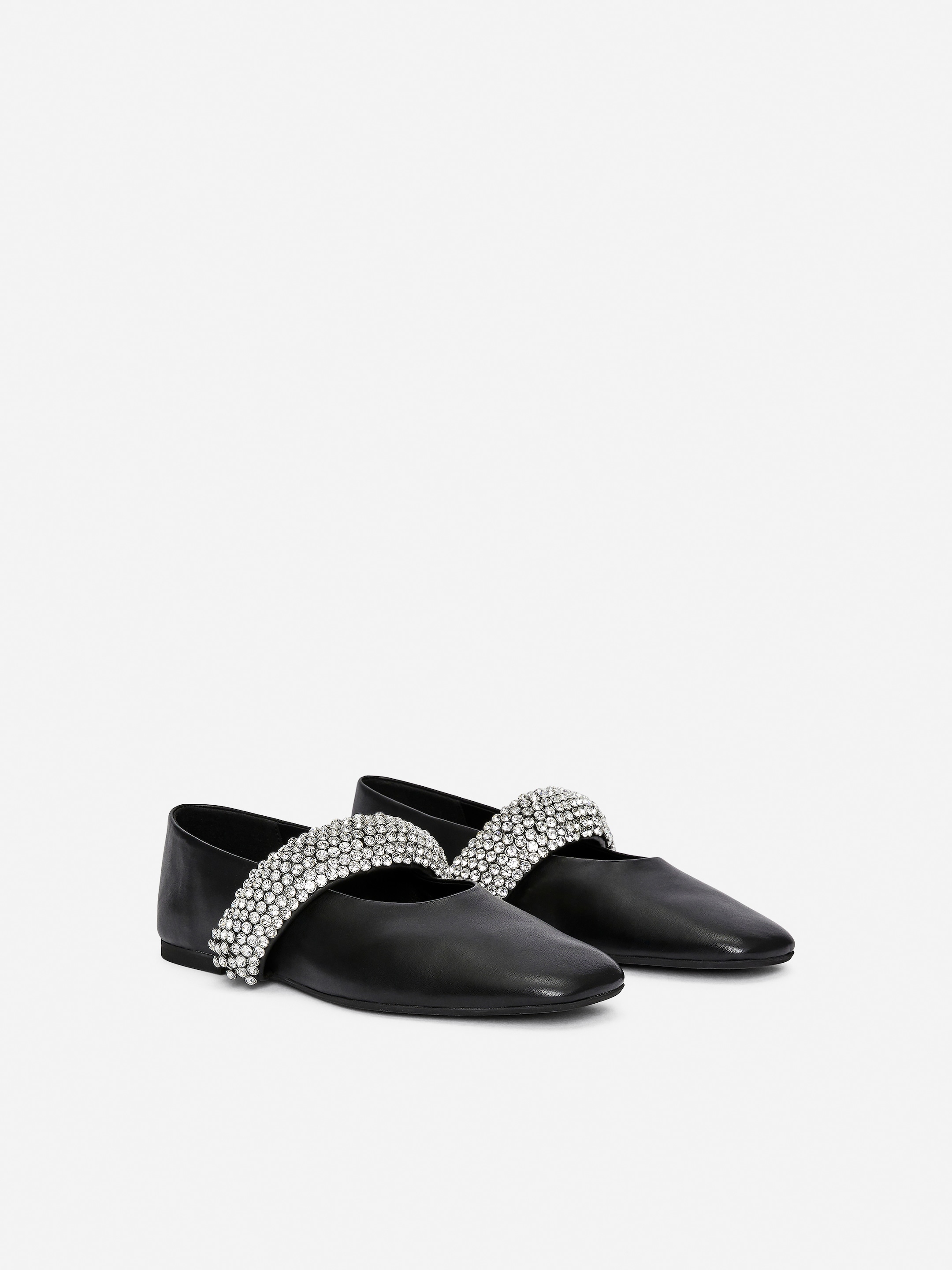 Ballerines en cuir avec strass - Noir - Femme - StillMedia/DescriptiveStillLife - 4