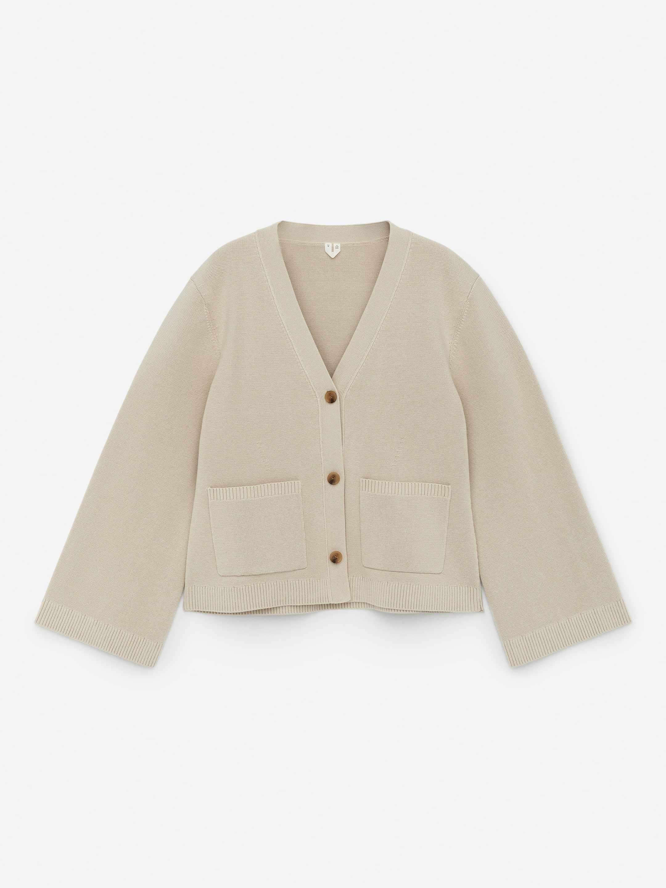 Strickjacke aus Baumwolle-Beige-11537