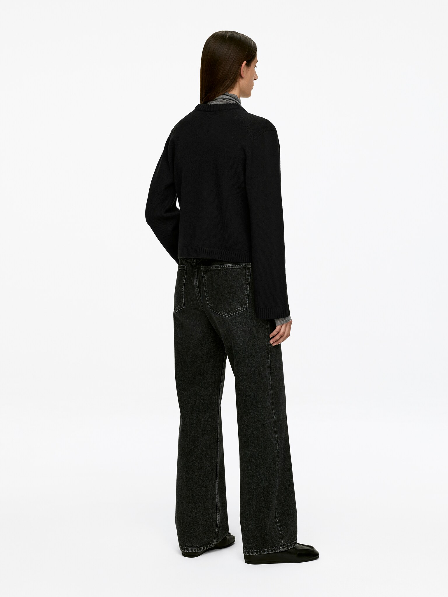 Cardigan en laine noué sur le devant - Noir - 5