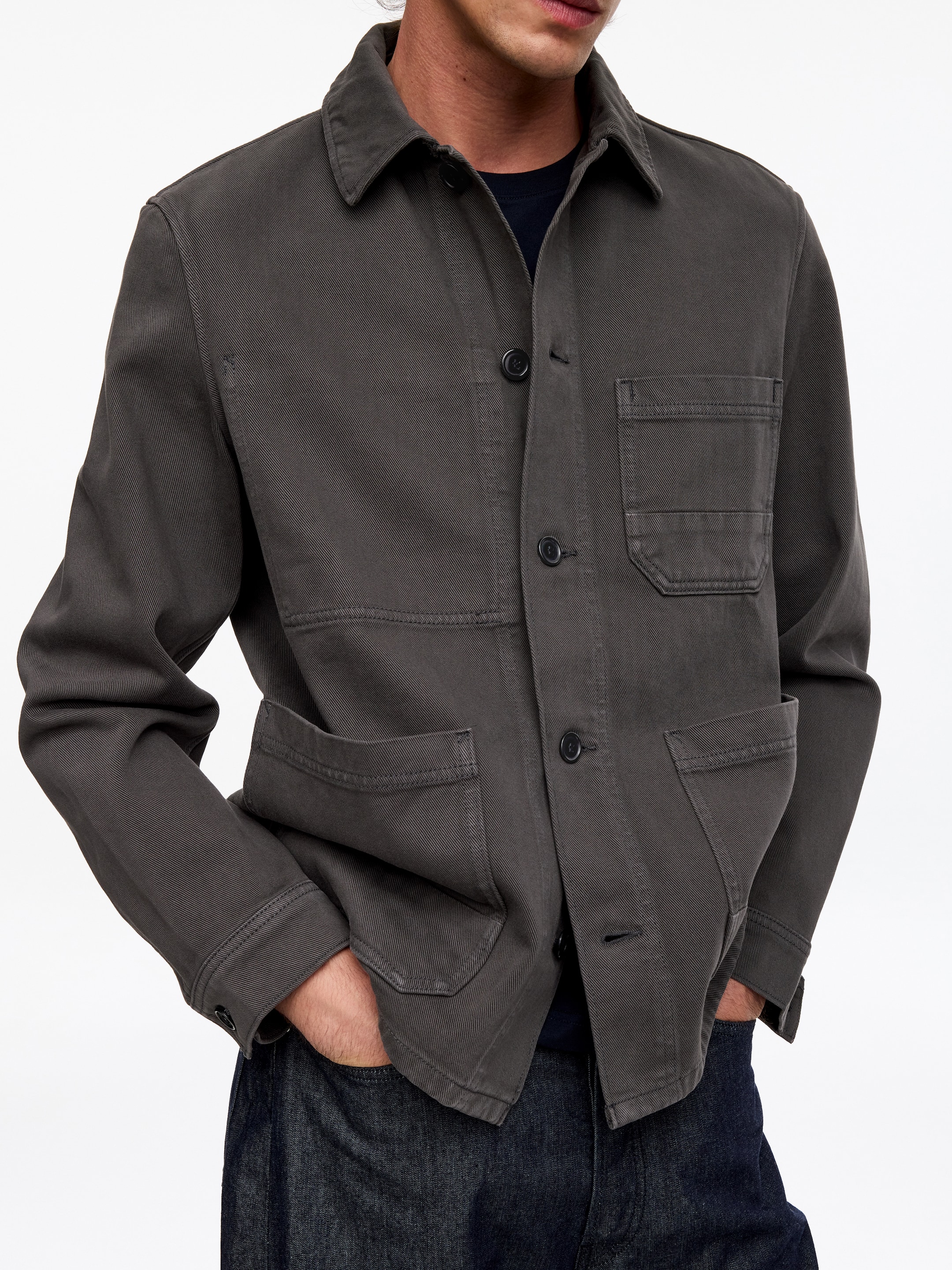 Überhemd aus überfärbtem Twill - Grau - Regular Fit - Men - StillMedia/Lookbook - 3