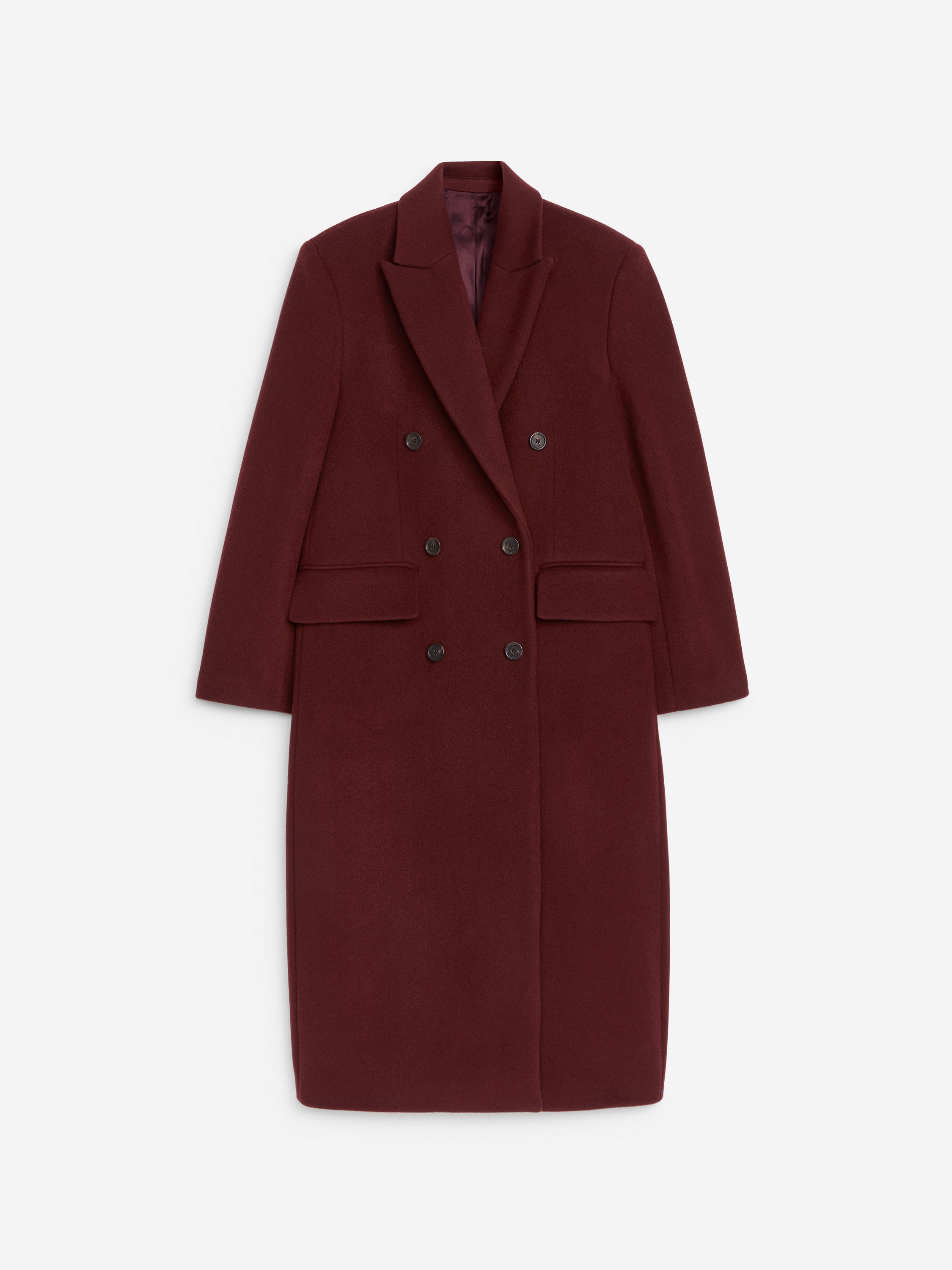 Oversized Wool Coat-#3A1A19-12455