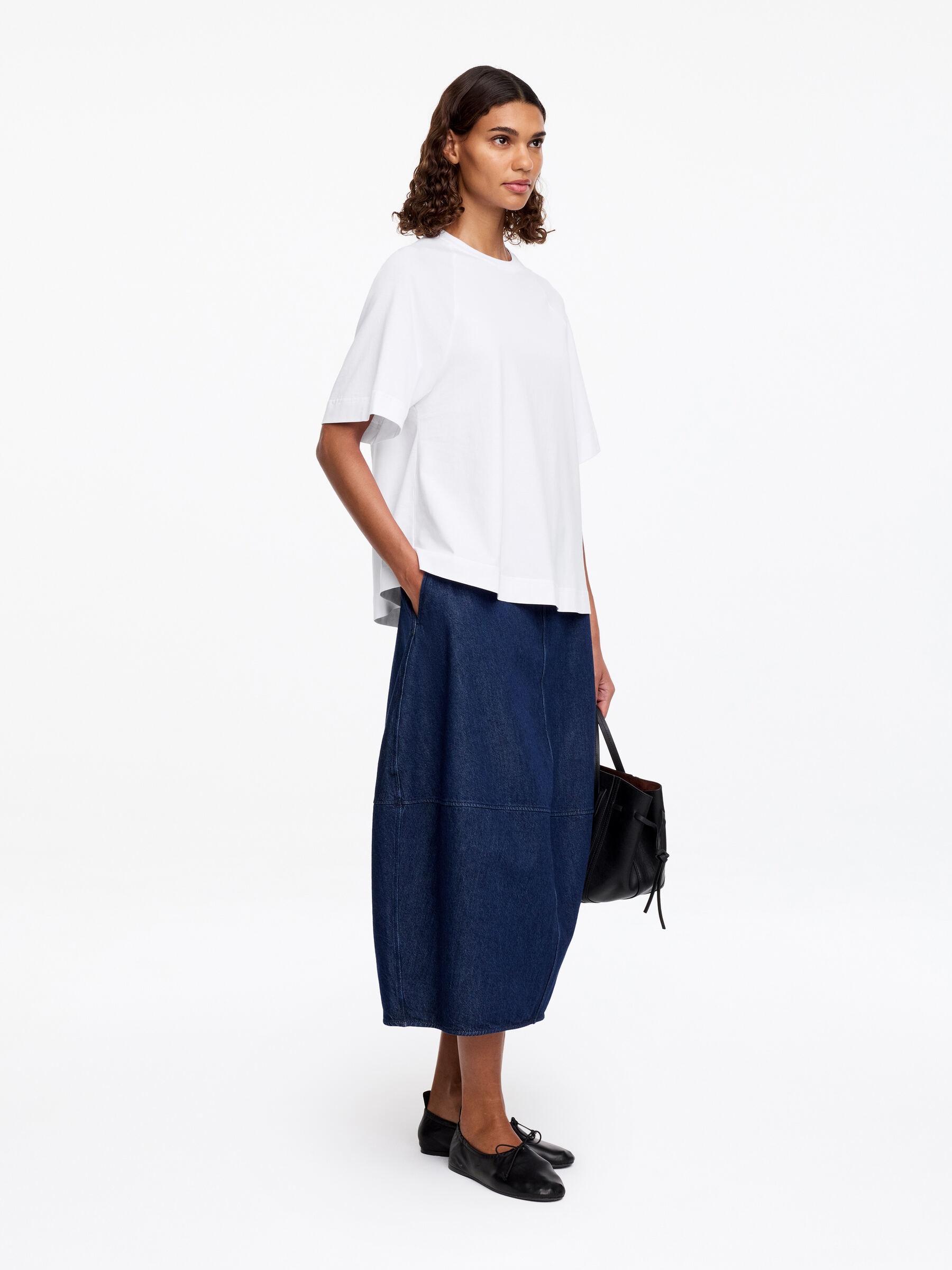 T-shirt a trapezio in cotone - Bianco - Regular fit - Women - StillMedia/Lookbook - 4