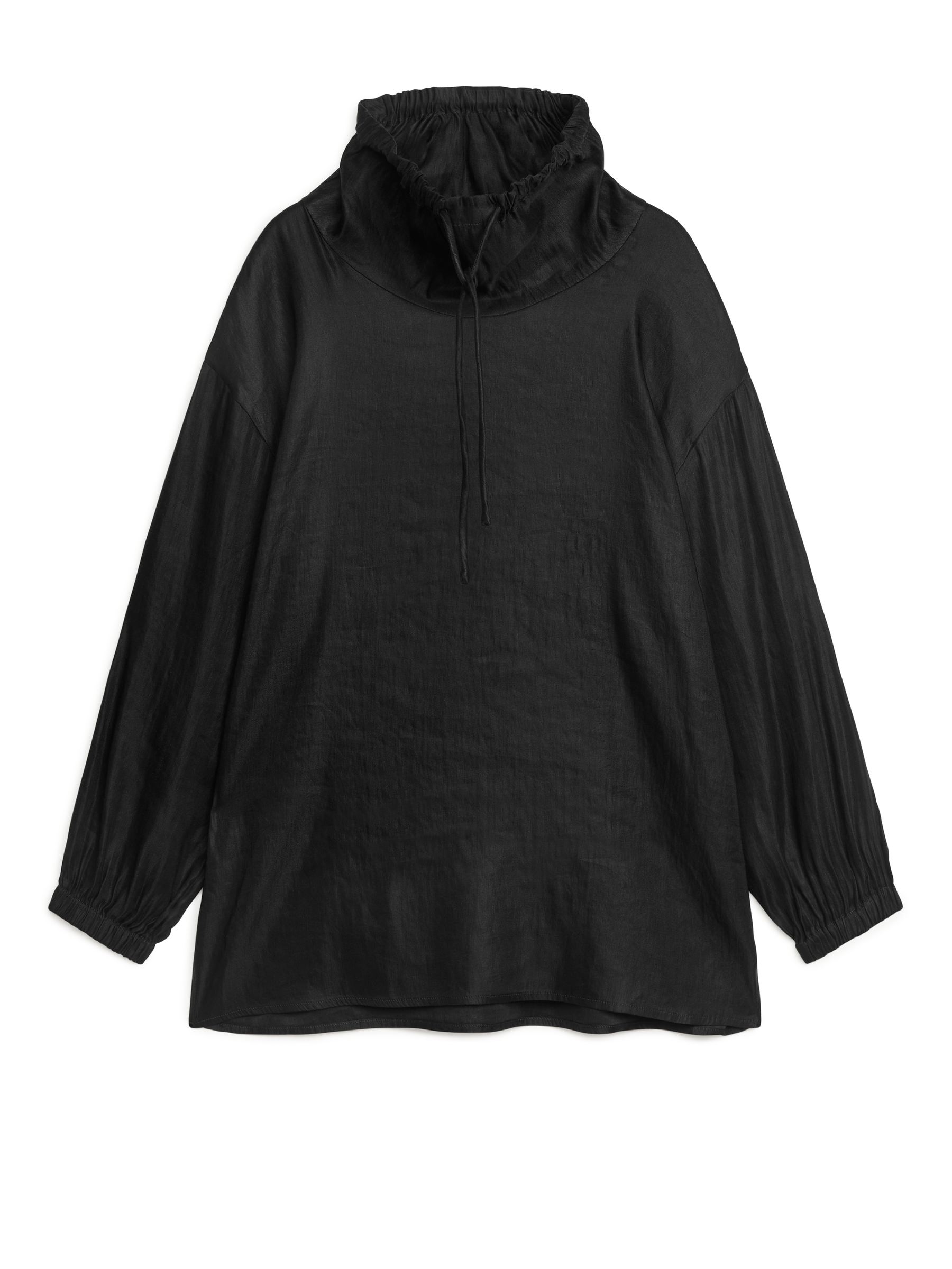 Bluse mit Tunnelzug - Schwarz - Loose Fit - Women - StillMedia/DescriptiveStillLife - 1