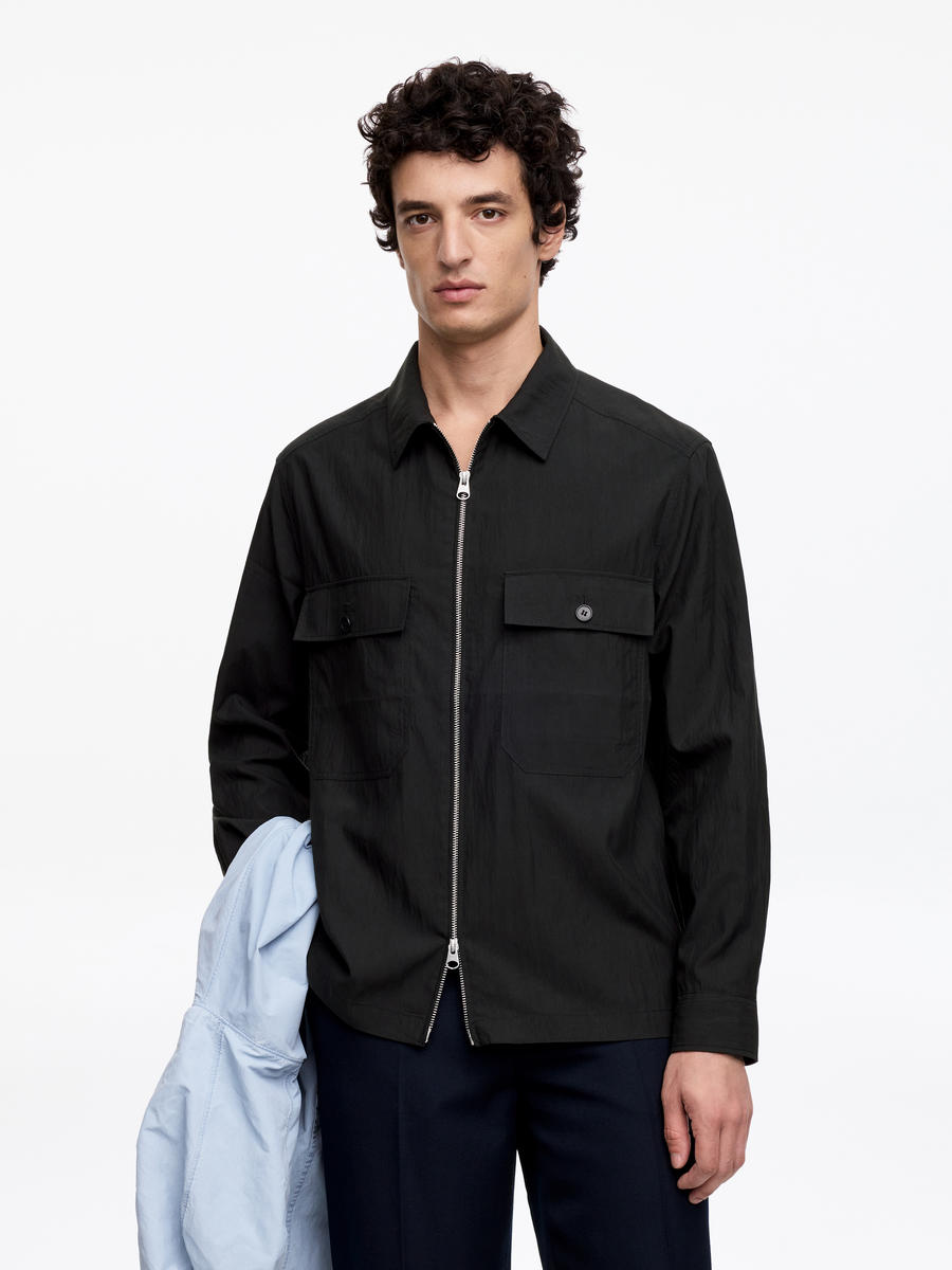 ARKET Men's  Lyocell Blend Overshirt Black,  size 46
