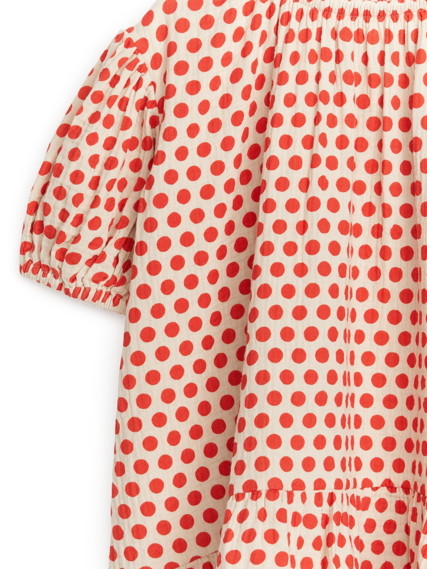 Kleid aus Baumwollmusselin - Beige/Rot - Oversize - Kinder - StillMedia/DescriptiveDetail - 3