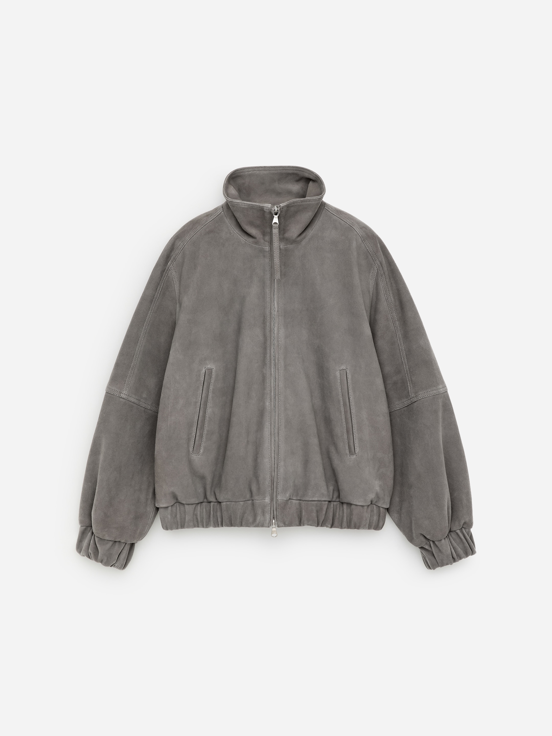 Kastige Velourslederjacke-#949597-18195