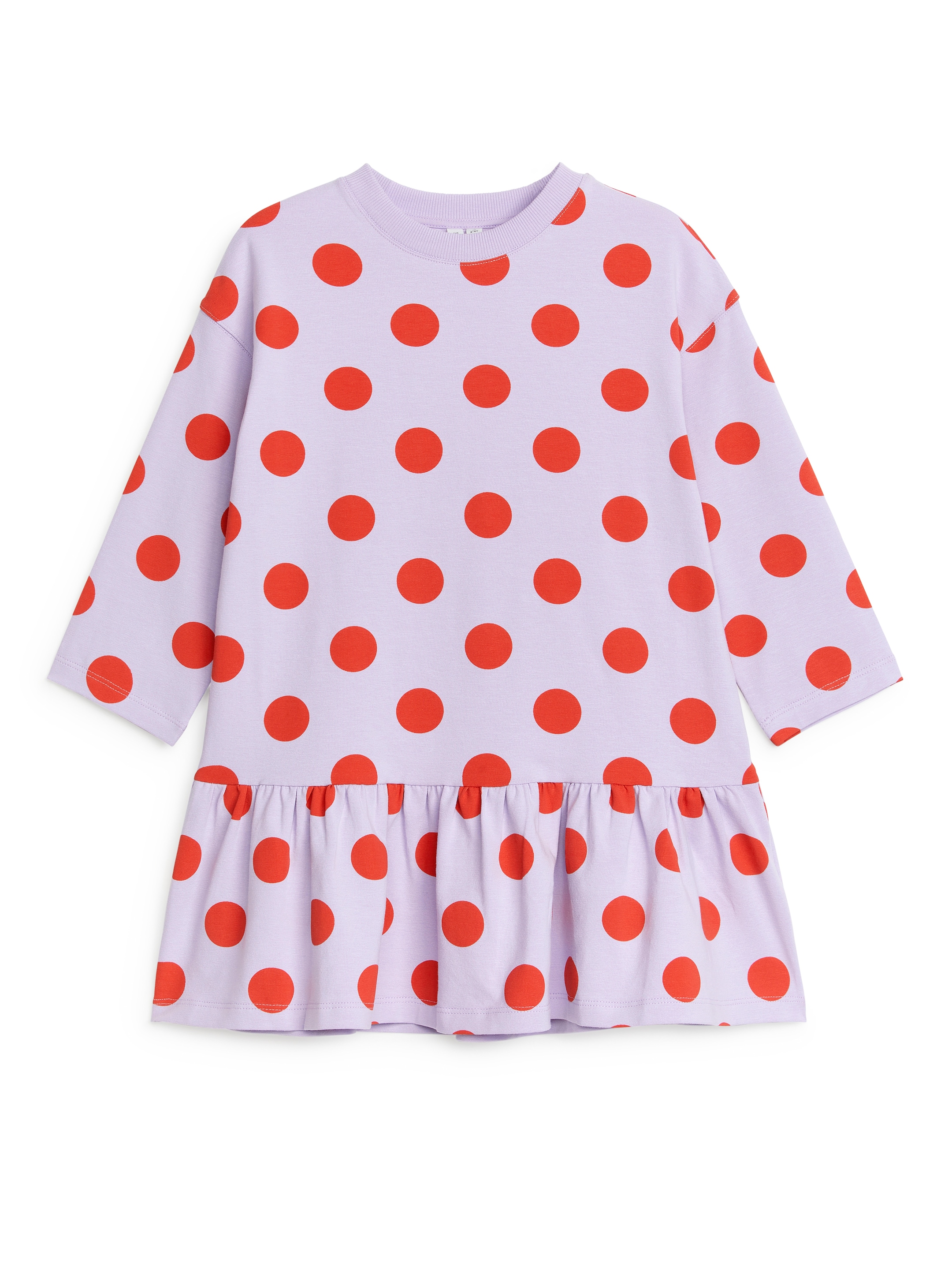 Volangklänning i trikå - Lila/röd - Regular fit - Children - StillMedia/DescriptiveStillLife - 3