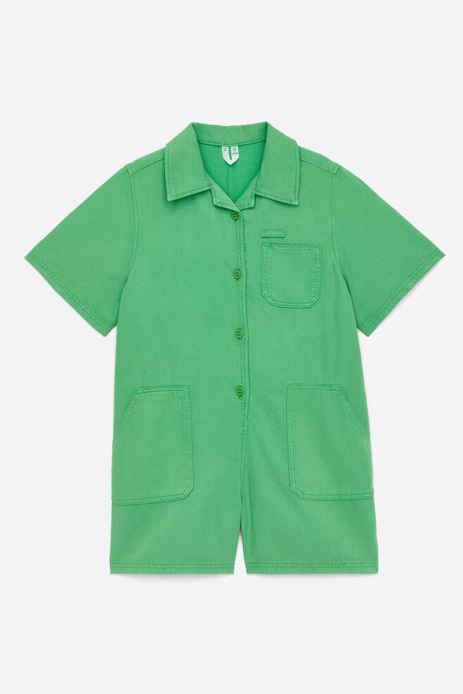 Kurzärmliger Jumpsuit - Grün - 1