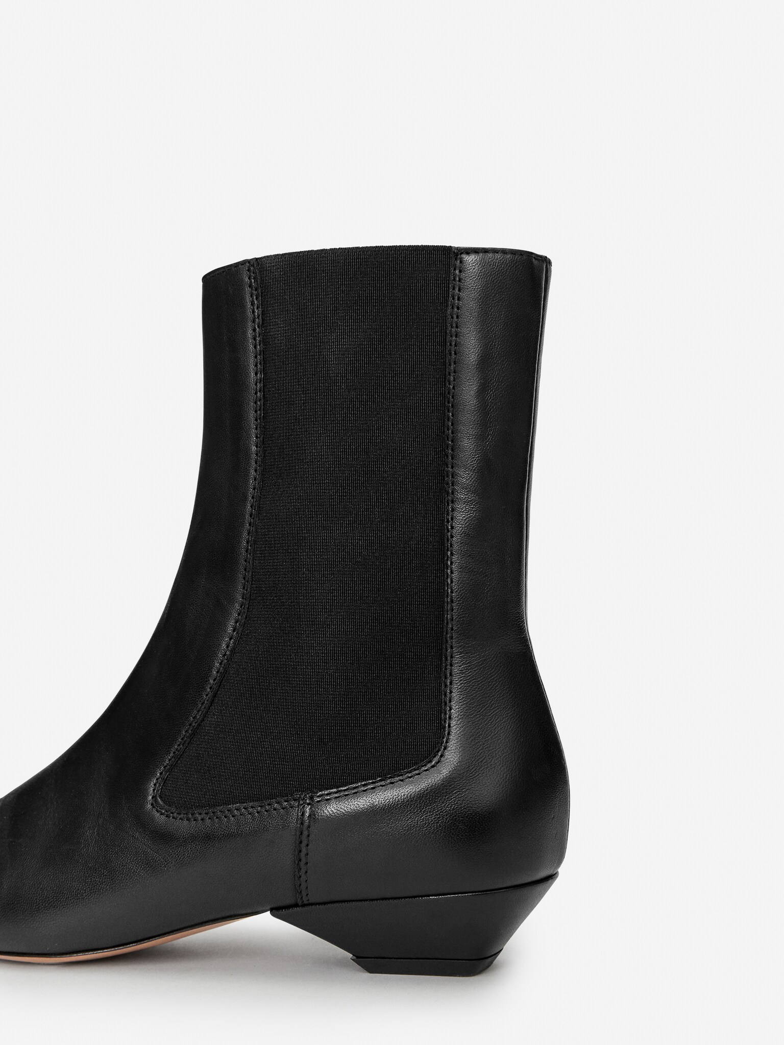 Bottines pointues en cuir - Noir - 5
