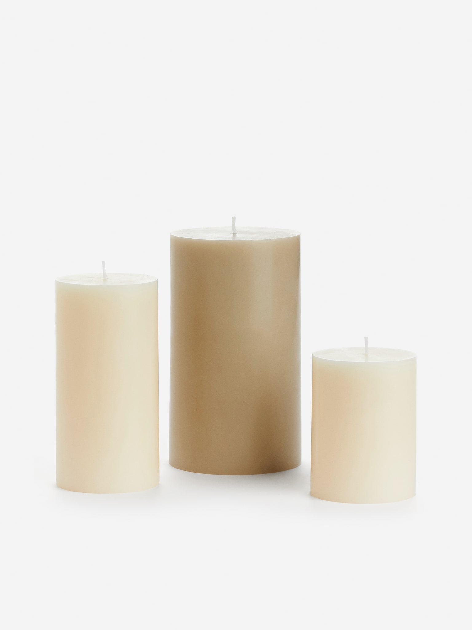 Blockljus 17,5 cm - Grå/Vinröd/Off-white/Ljusblå - 2