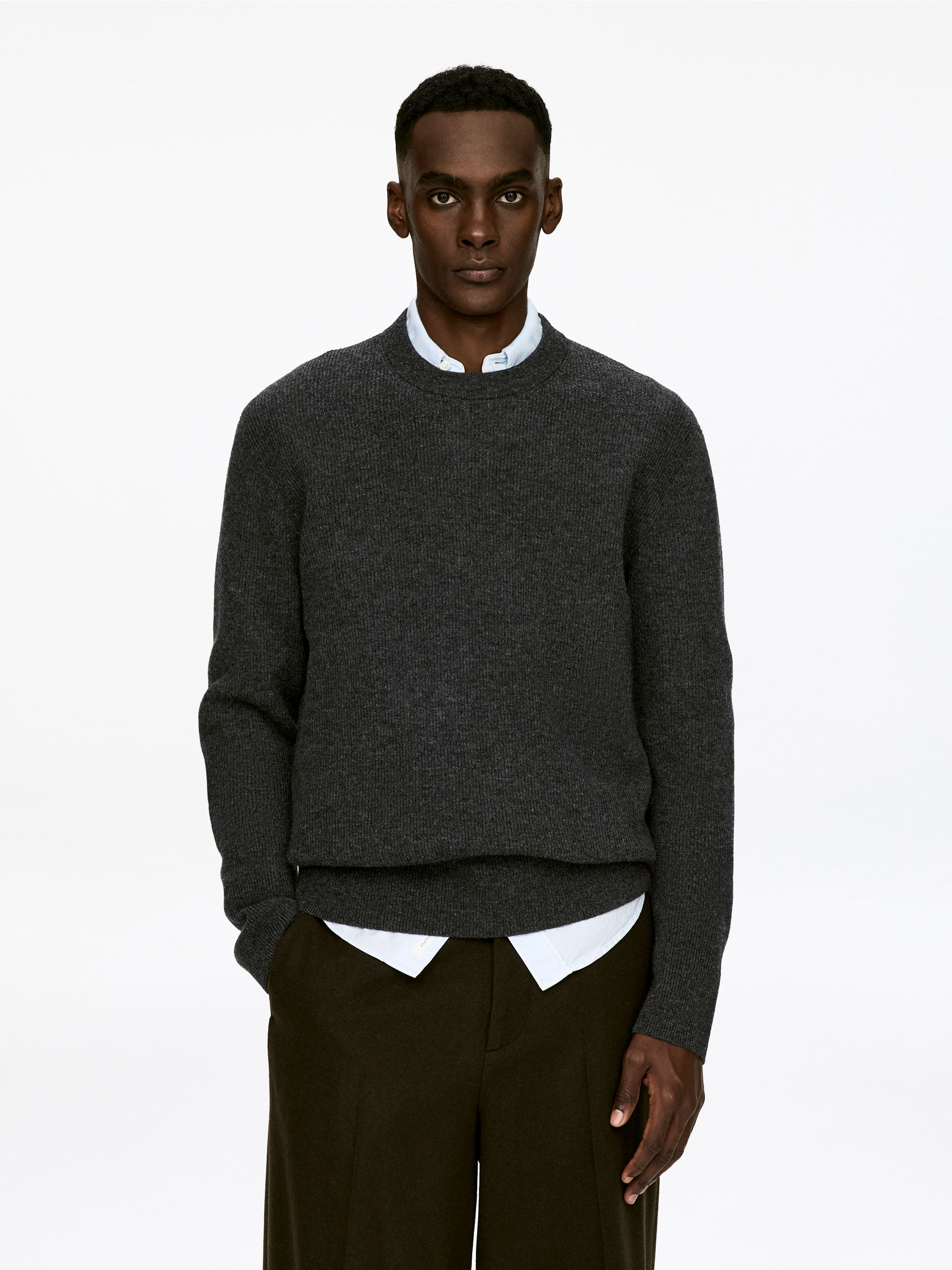 Wool Blend Jumper-#505050-17212