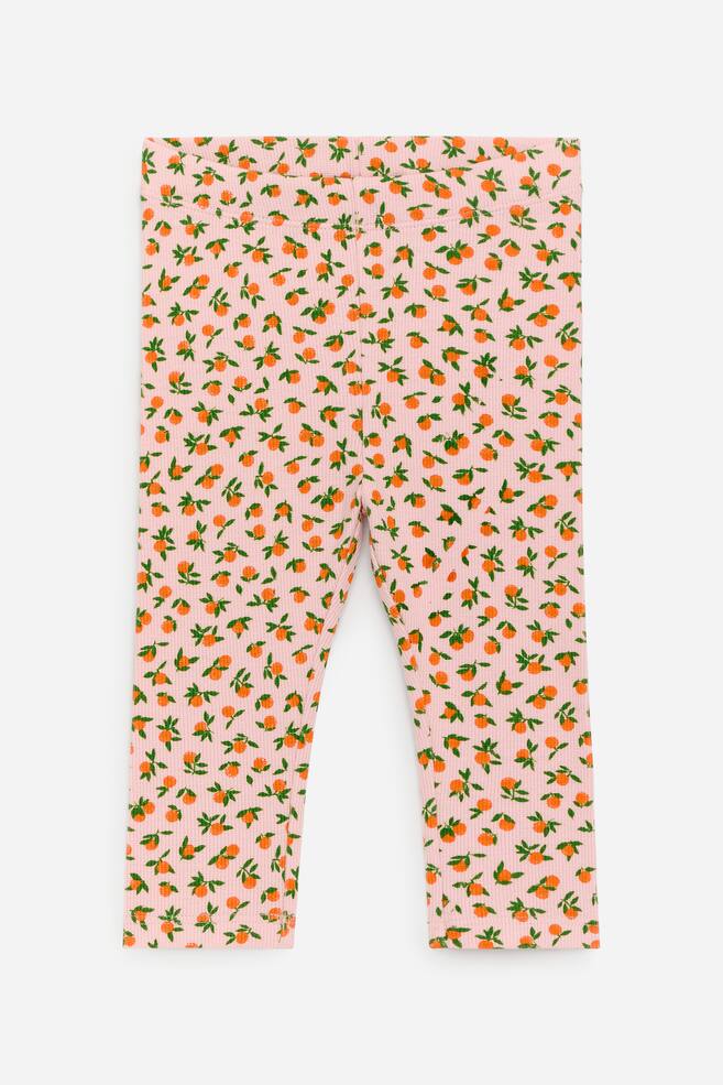 Ribbed Leggings - Pink/Oranges/Blue/Green/Rust/Blue Polkadot/Pink/Red/Pink/Orange/Beige/Black - 1