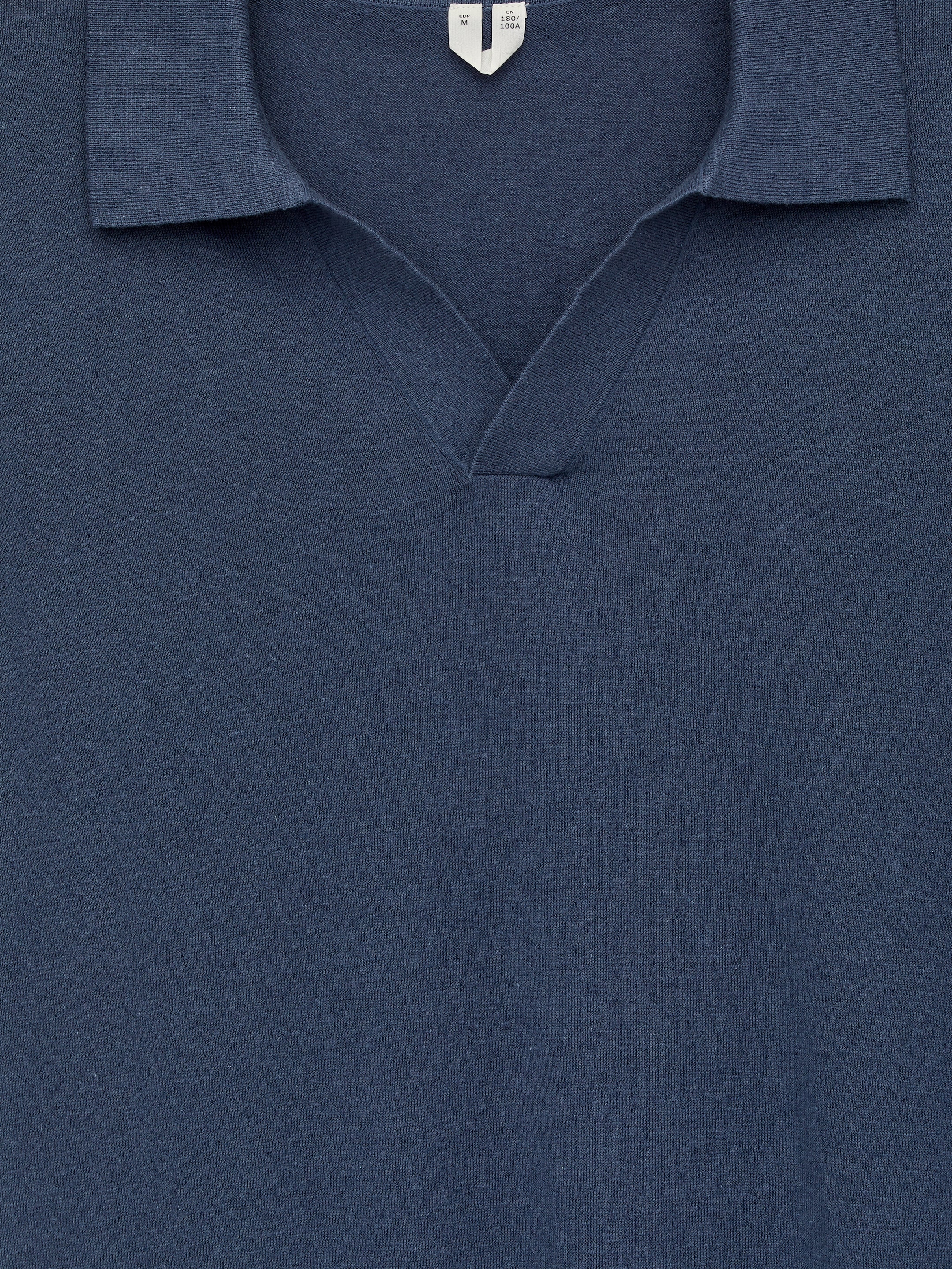 Cotton Linen Polo Shirt - Dark Blue - Regular fit - Men - StillMedia/DescriptiveDetail - 2