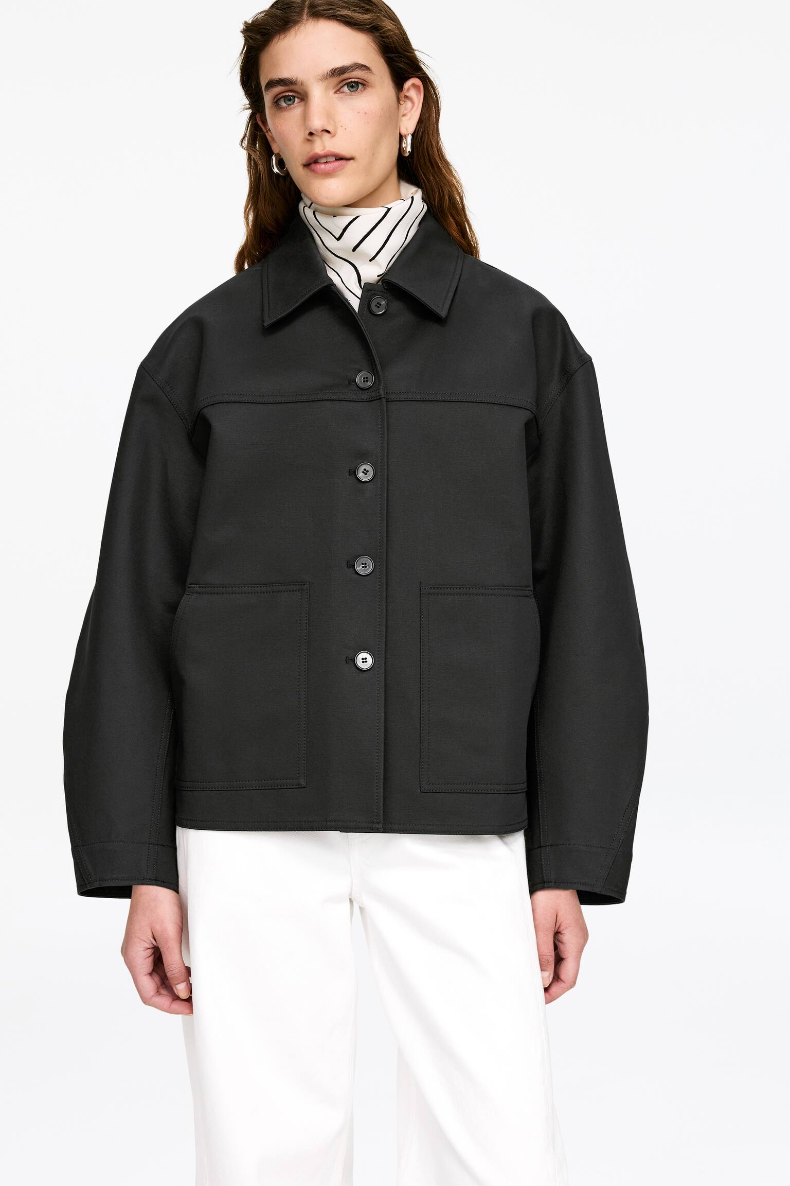 Overshirt met structuur - Zwart - 3