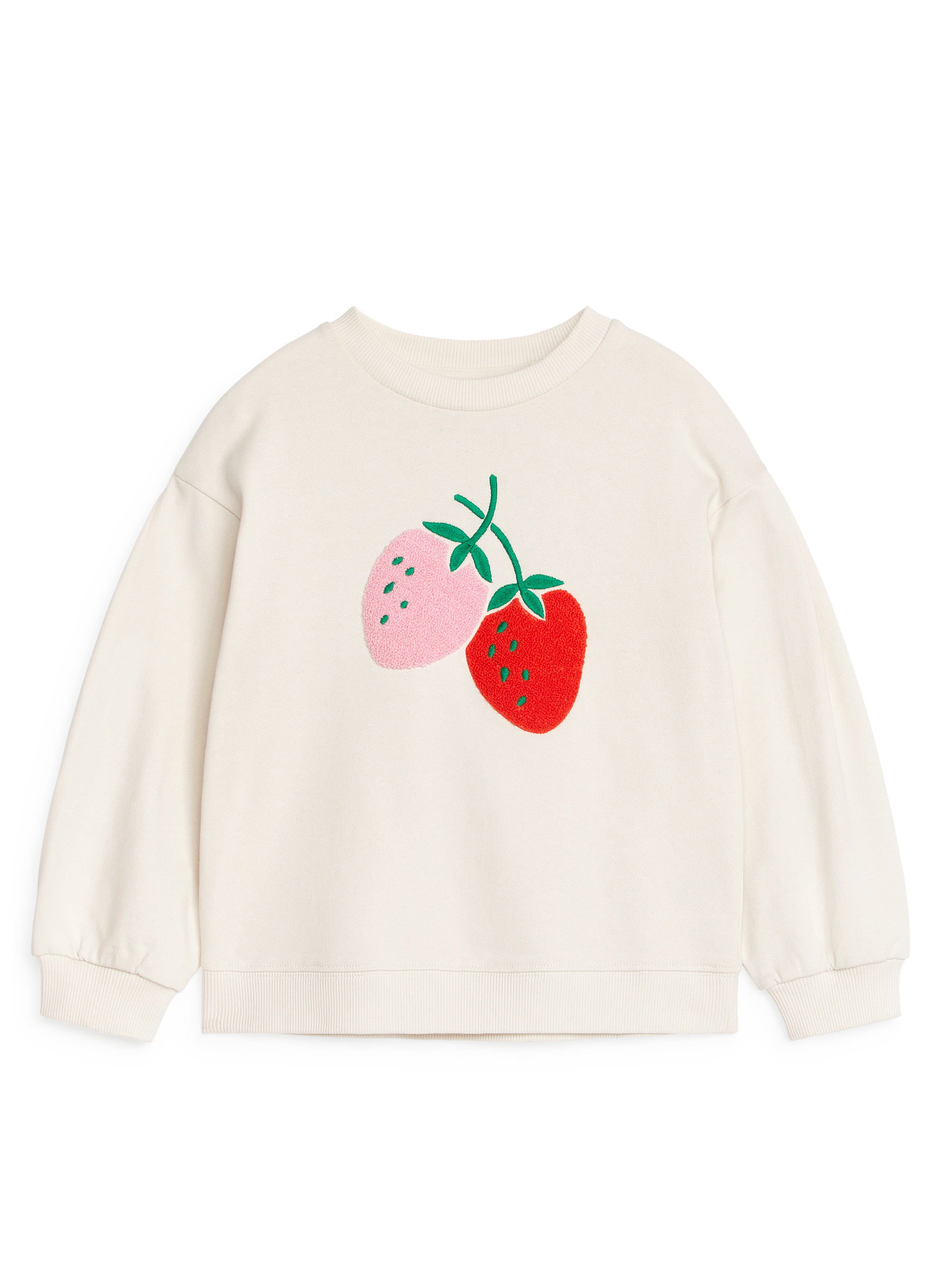 Sweatshirt mit Stickerei - Cremeweiß/Erdbeeren - Oversize - Kinder - StillMedia/DescriptiveStillLife - 1