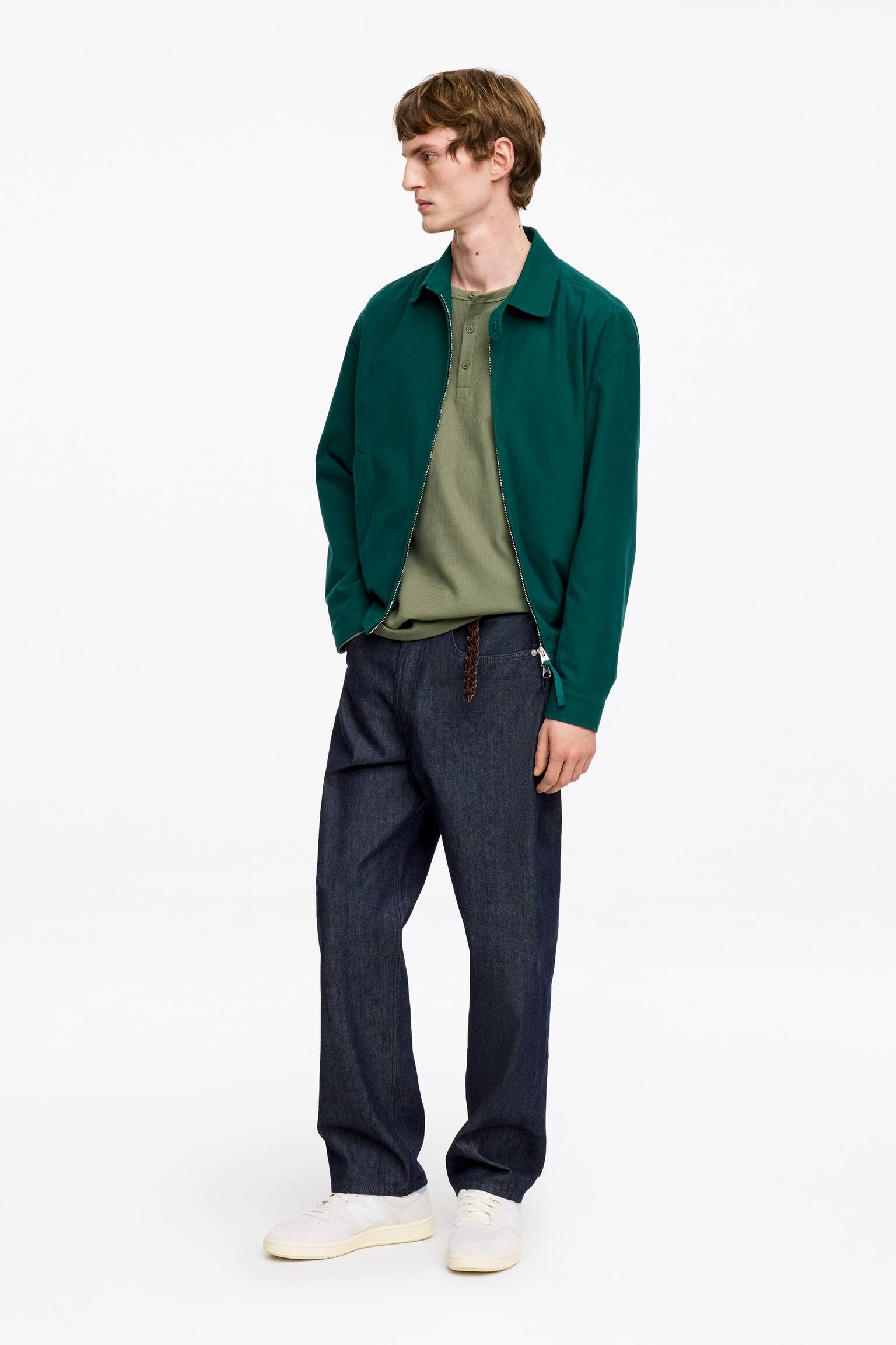 Nauwsluitend henley-shirt - Kakigroen/Zwart - 3