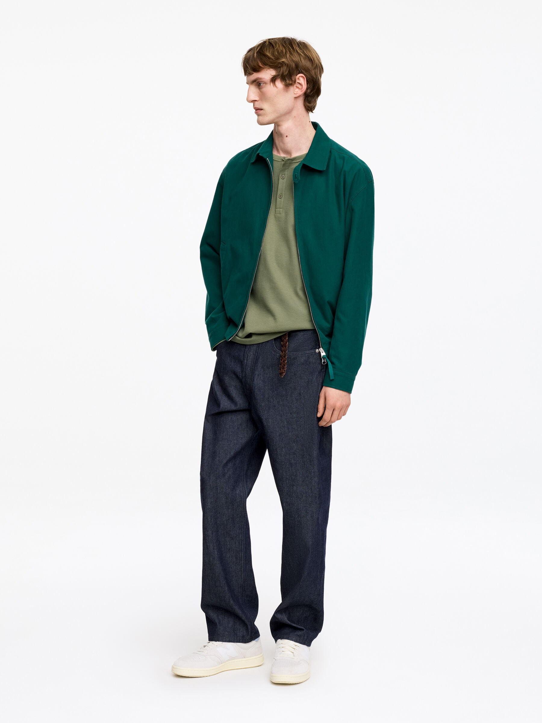 Fitted Henley Shirt - Khaki Green - Regular fit - Men - StillMedia/Lookbook - 3