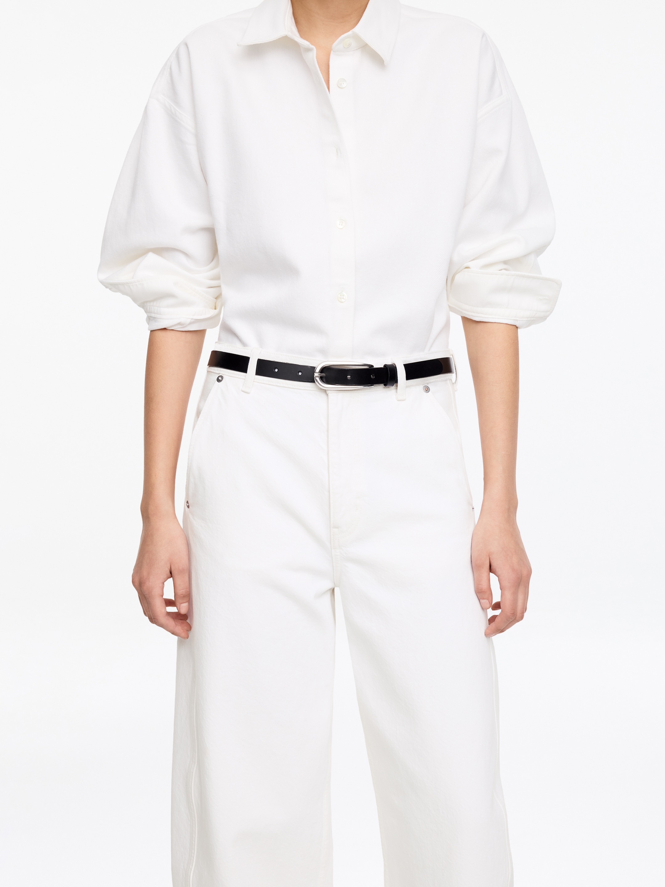 Barrel-Leg Jeans - White - Relaxed fit - Women - StillMedia/Lookbook - 4