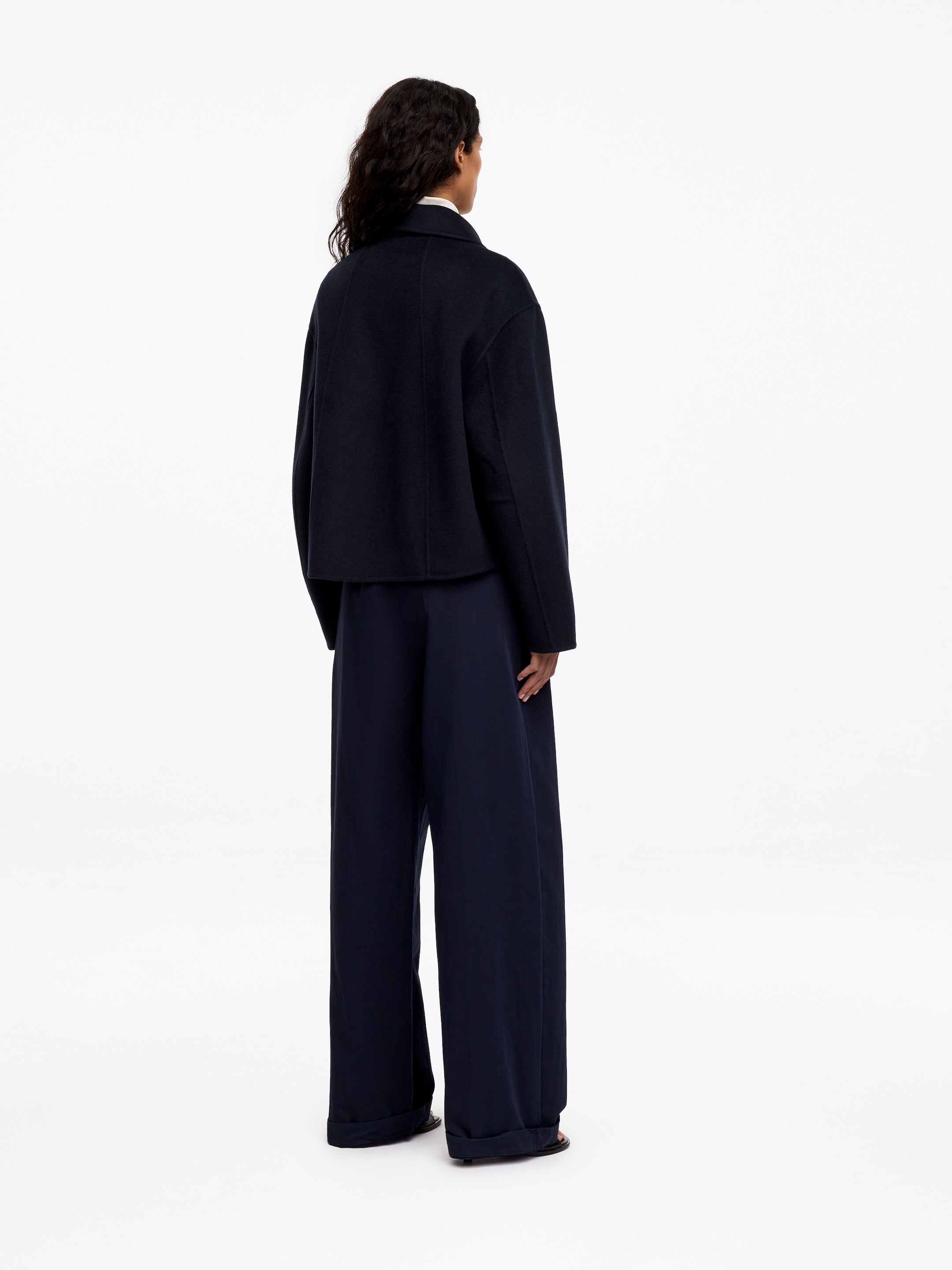 Giacca in tessuto doppiato di misto lana - Blu navy - Regular fit - women - StillMedia/Lookbook - 4
