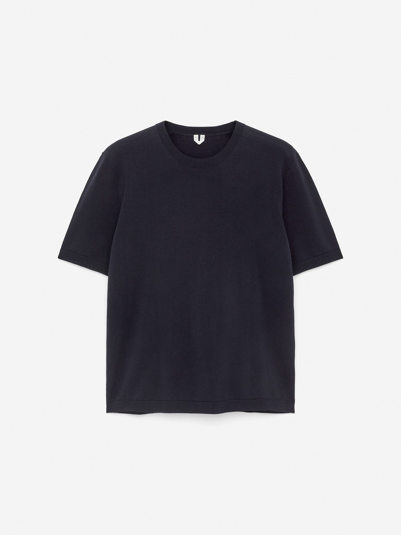 Feinstrick-T-Shirt aus Baumwolle - Dunkelblau/Khaki - 2