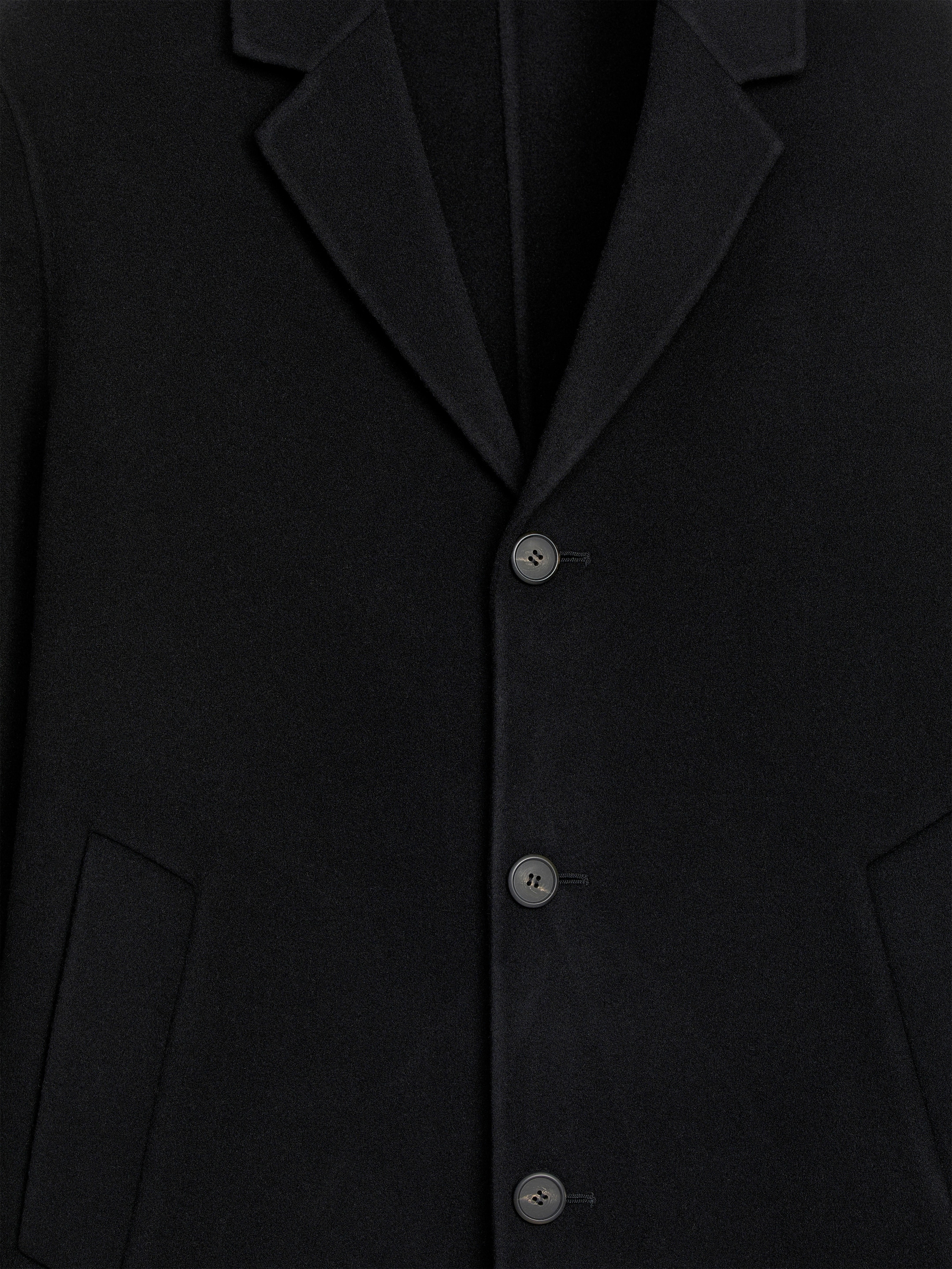 Relaxed Wool Topcoat - Black - Regular fit - Men - StillMedia/DescriptiveDetail - 2