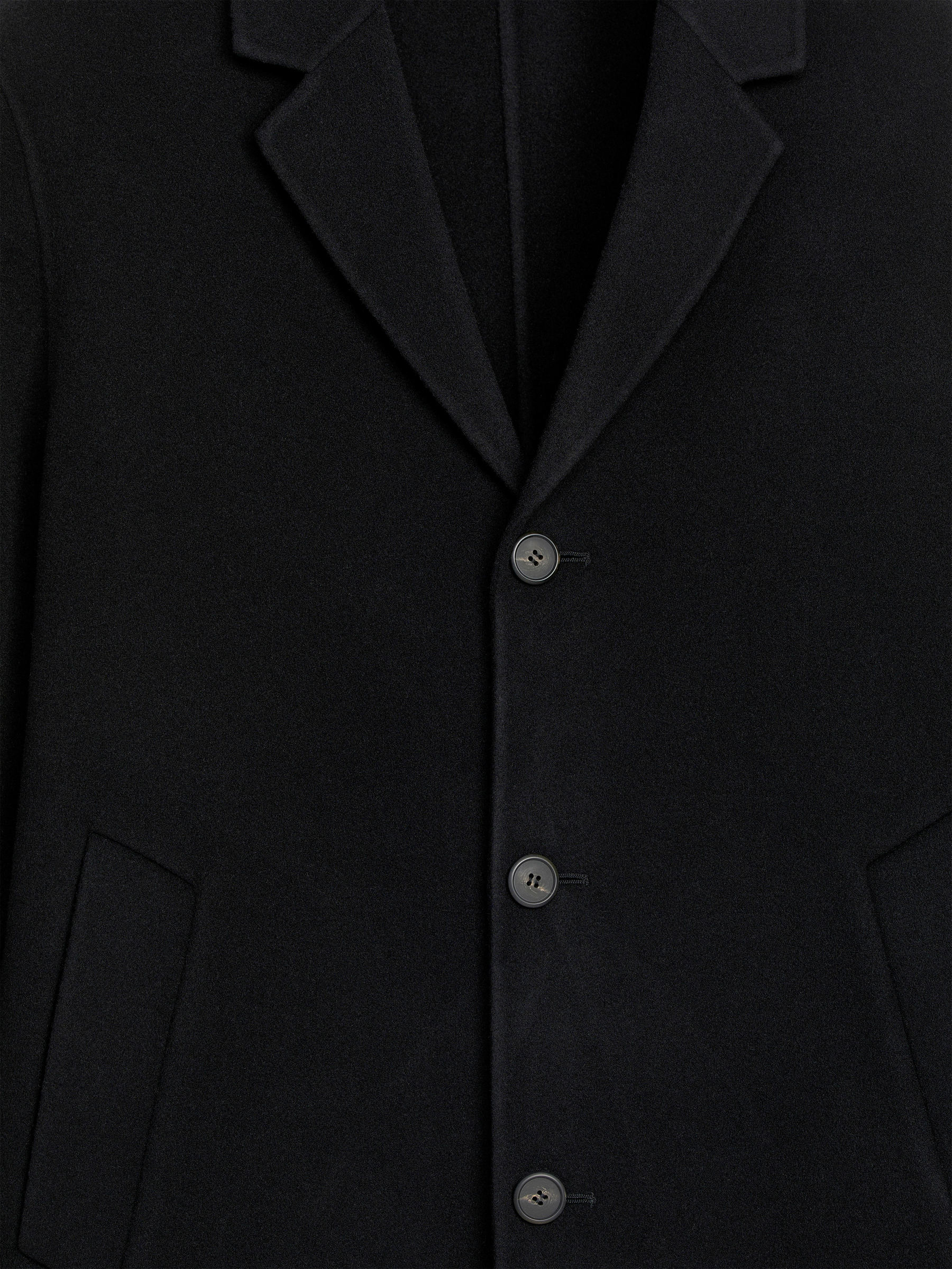 Relaxed Wool Topcoat - Black - Regular fit - Men - StillMedia/DescriptiveDetail - 2