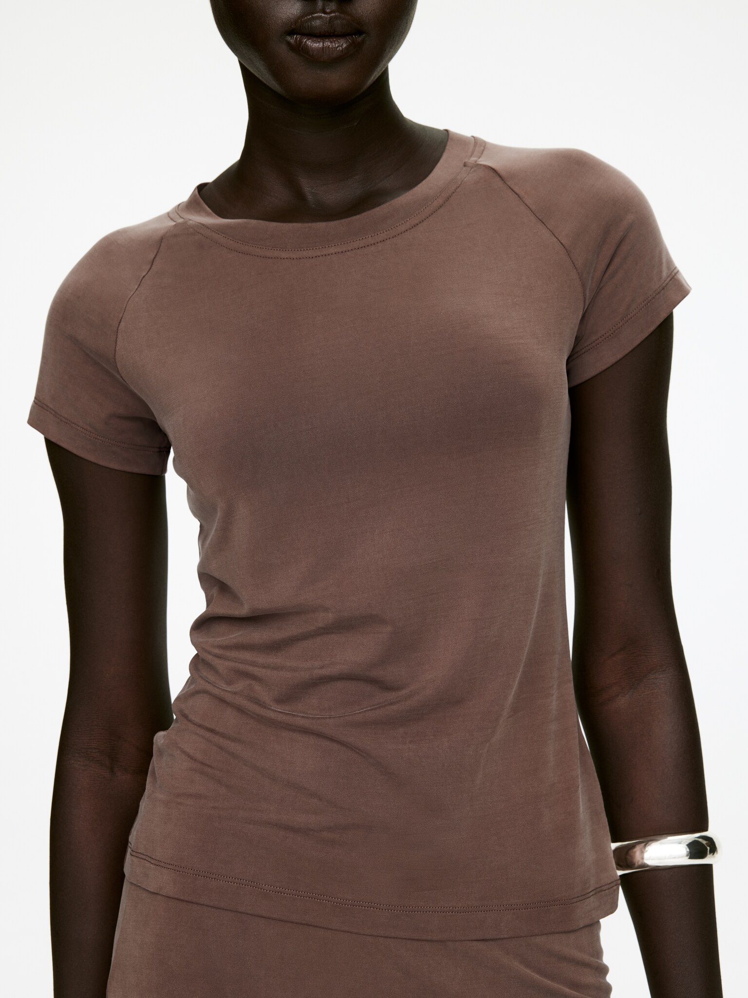 T-shirt en cupro - Marron/Bleu foncé - 5