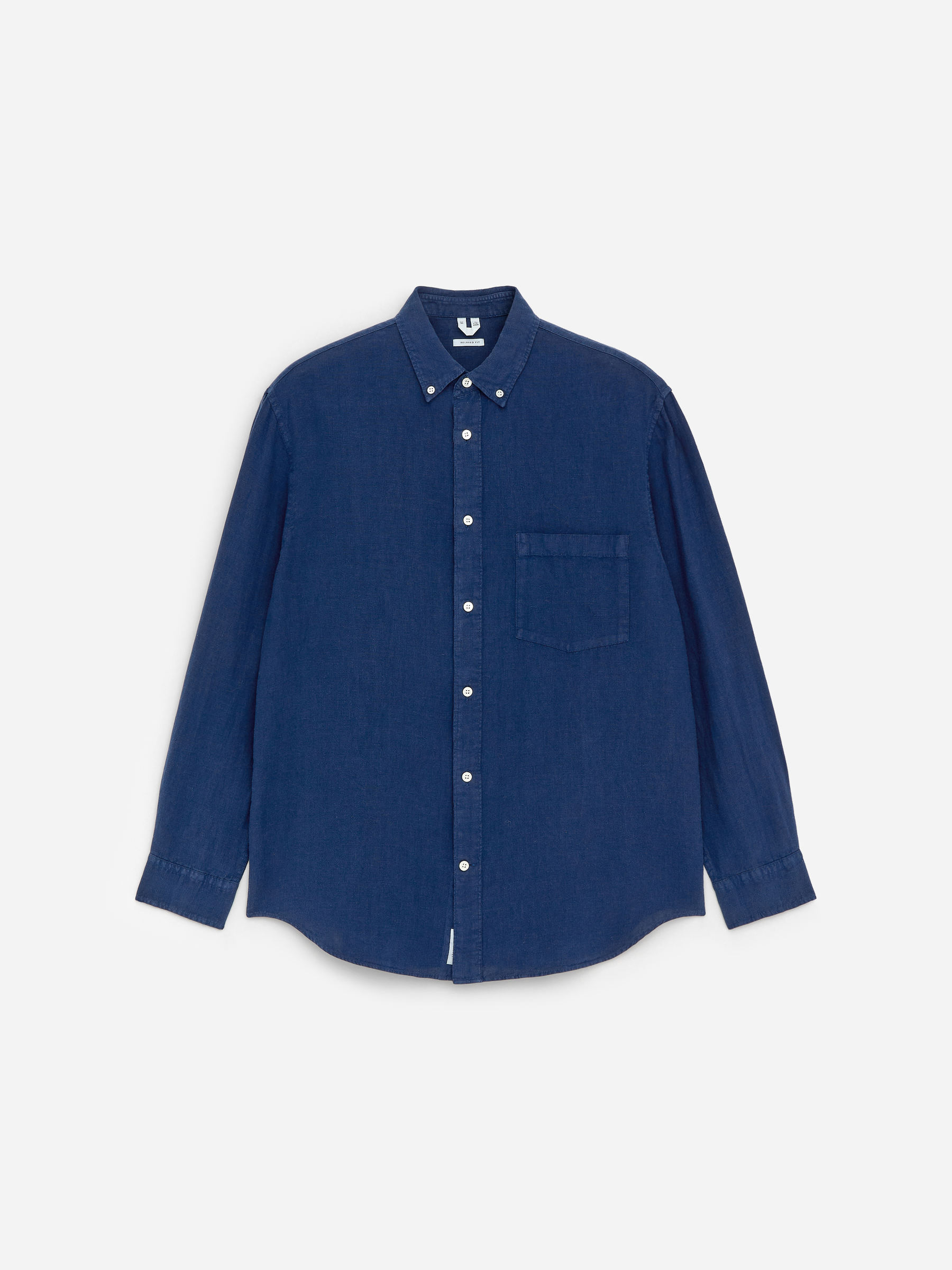 Relaxed Linen Shirt - Dark Blue - Relaxed fit - Men - StillMedia/DescriptiveStillLife - 1