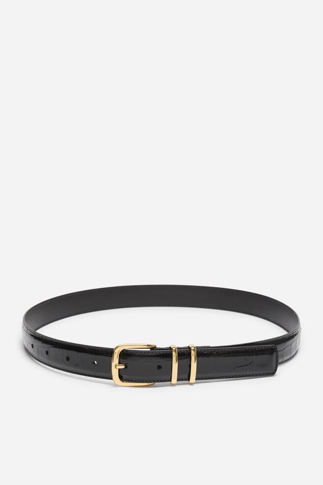 Ceinture en cuir - Noir - 1
